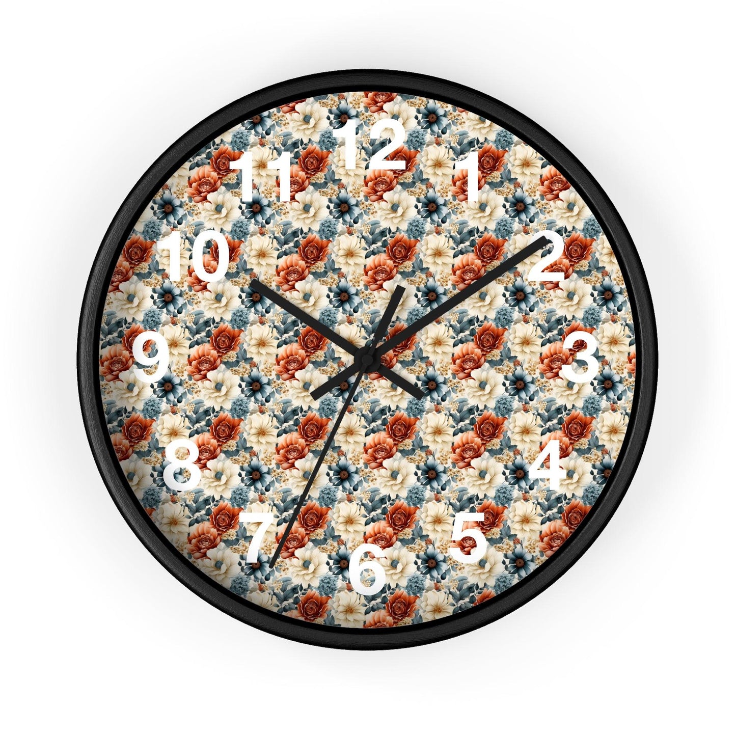 Vintage Flower Wall Clock Floral Wall Clock Kids Room Home Decor New Home House Warming Gift New Home Owner,