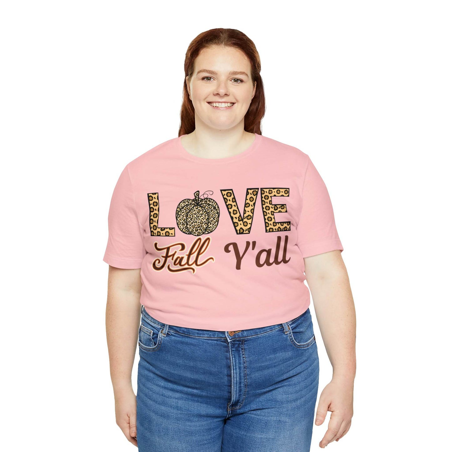 Leopard Print Love Fall Y'all Shirt, Pumpkin Shirt, Fall Shirt for Fall Lovers, Fall Gift - Giftsmojo