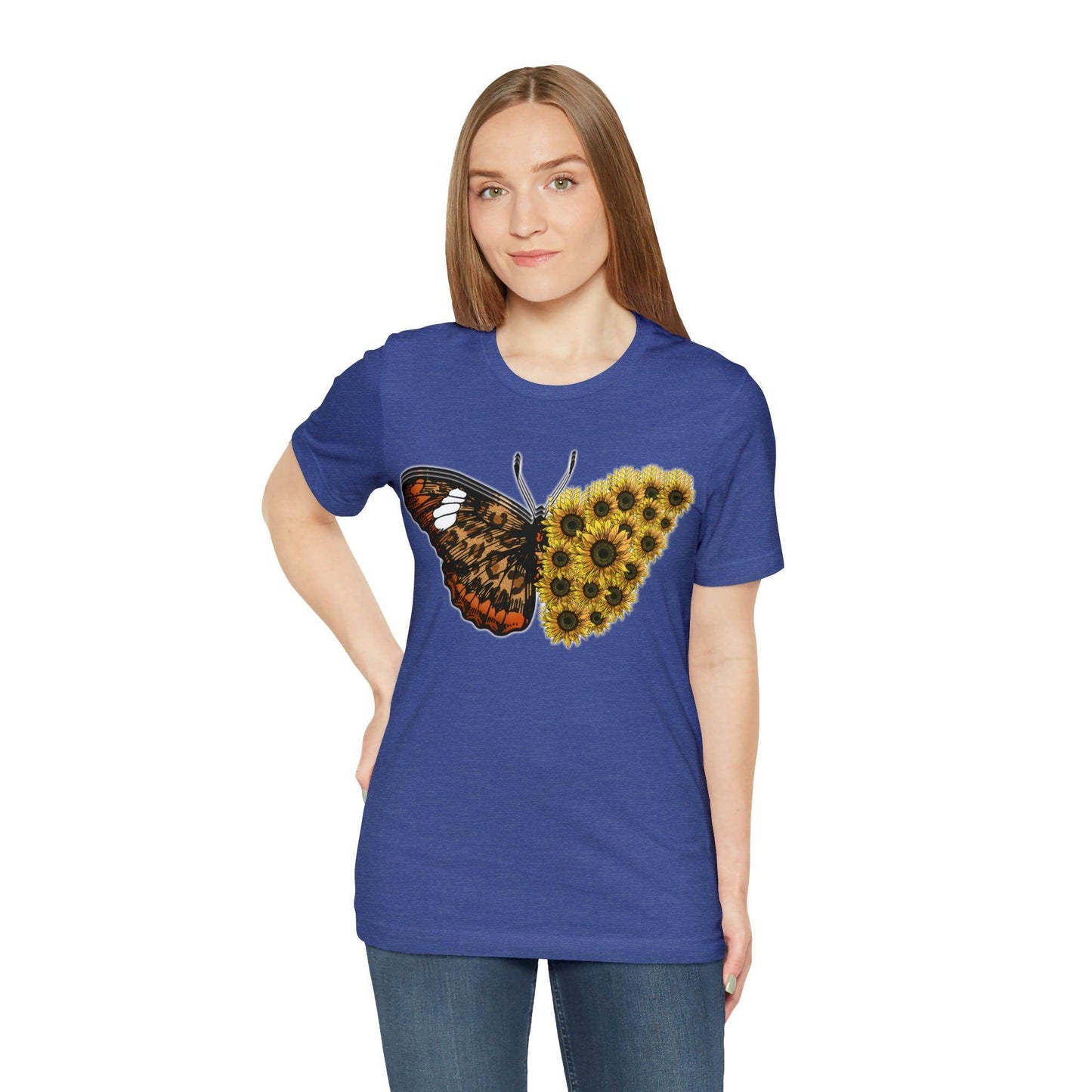 Butterfly Shirt, Sunflower Shirt, Insect Shirt Nature love T shirtFloral Tee Shirt, Flower Shirt, Garden Shirt, Womens Fall Summer shirt - Giftsmojo