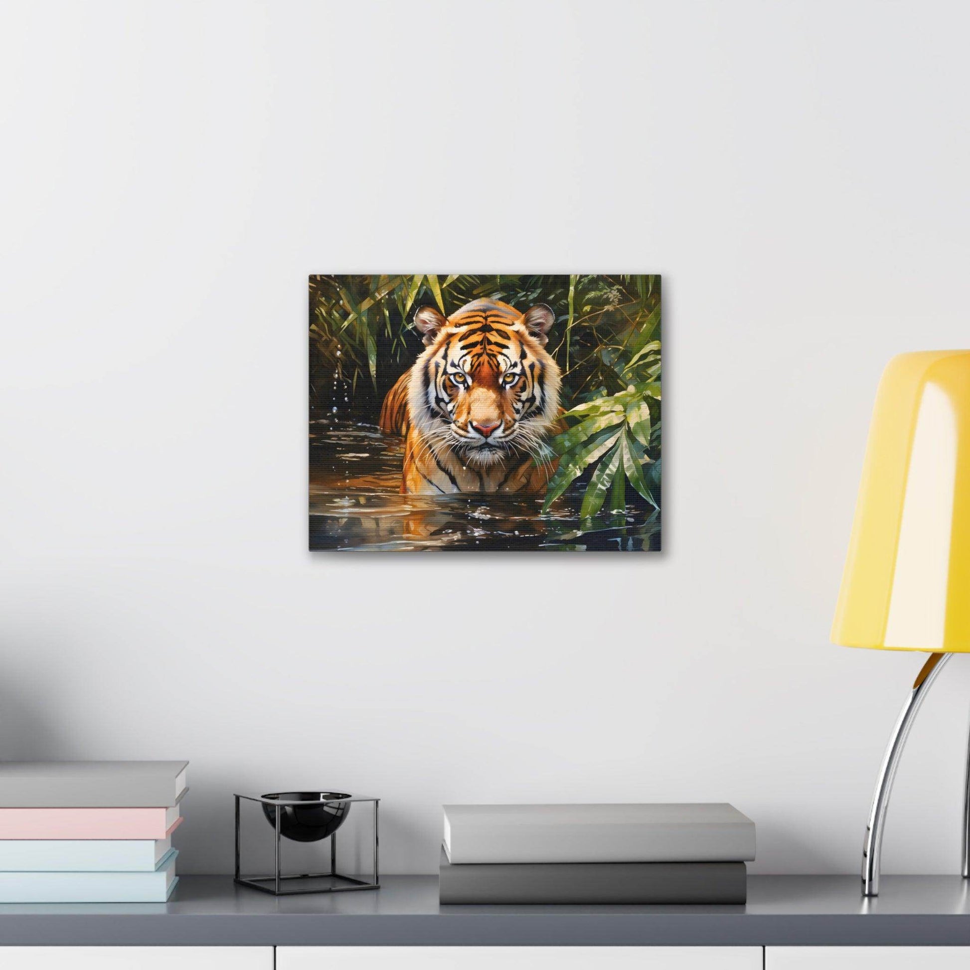 Watercolor Tiger In Nature Art Canvas Gallery Wraps Tiger Print Large Canvas Art Animal Wall Art minimalist Wall Art Lover Gift - Giftsmojo
