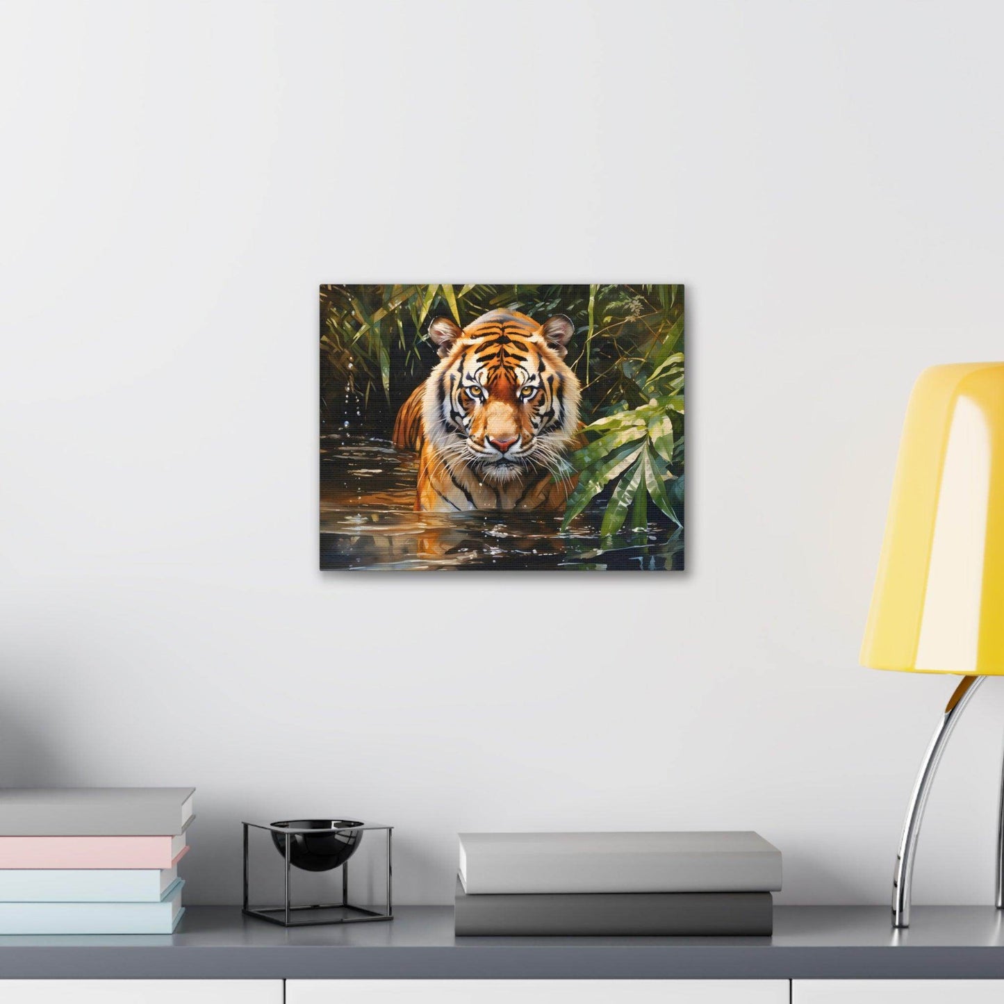Watercolor Tiger In Nature Art Canvas Gallery Wraps Tiger Print Large Canvas Art Animal Wall Art minimalist Wall Art Lover Gift - Giftsmojo