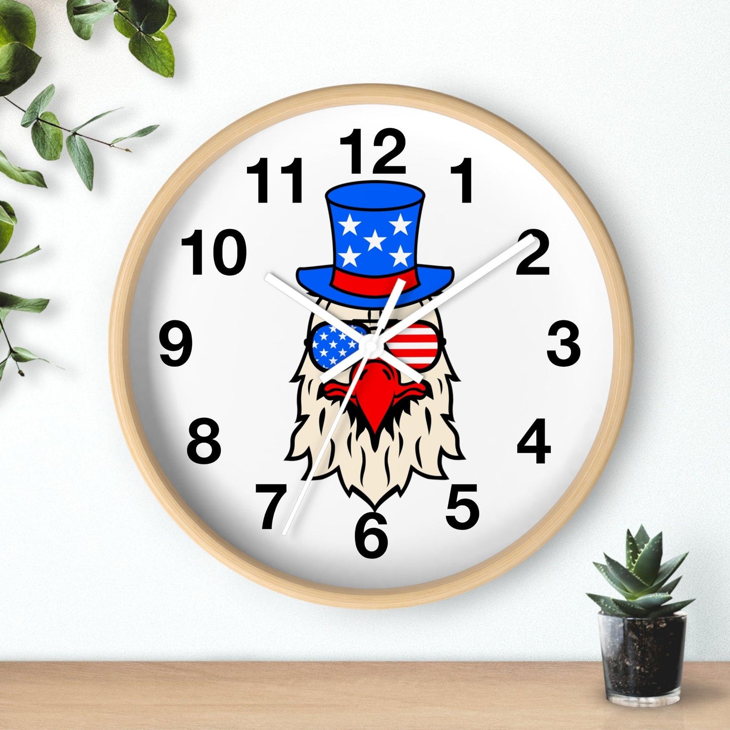 Funny USA Flag Wall Clock, Home decor gift, House Warming gift, New Home Gift, Patriotic gift