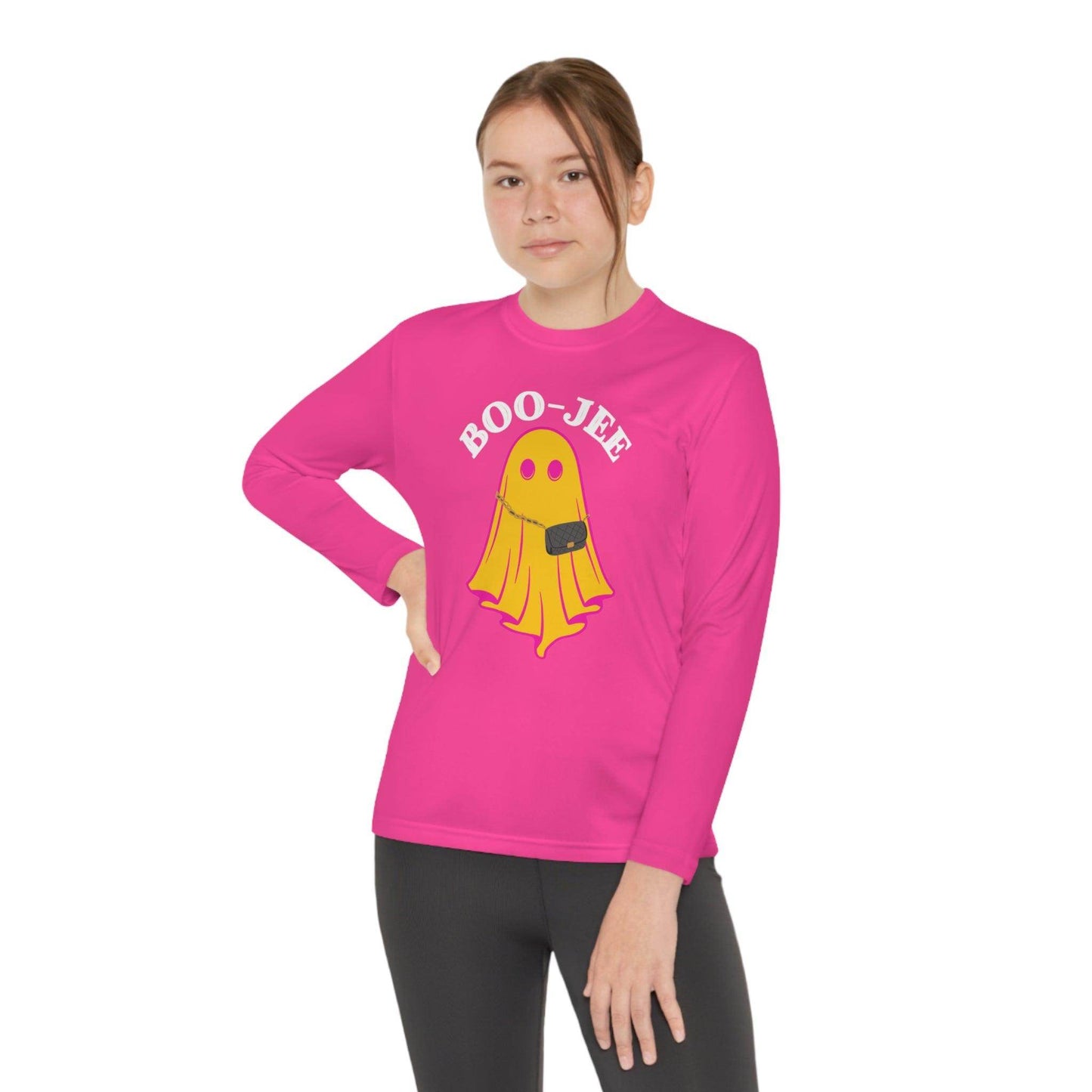 Boojee Youth Halloween Costume Long Sleeve Competitor Tee Boojee Halloween Boujee - Giftsmojo