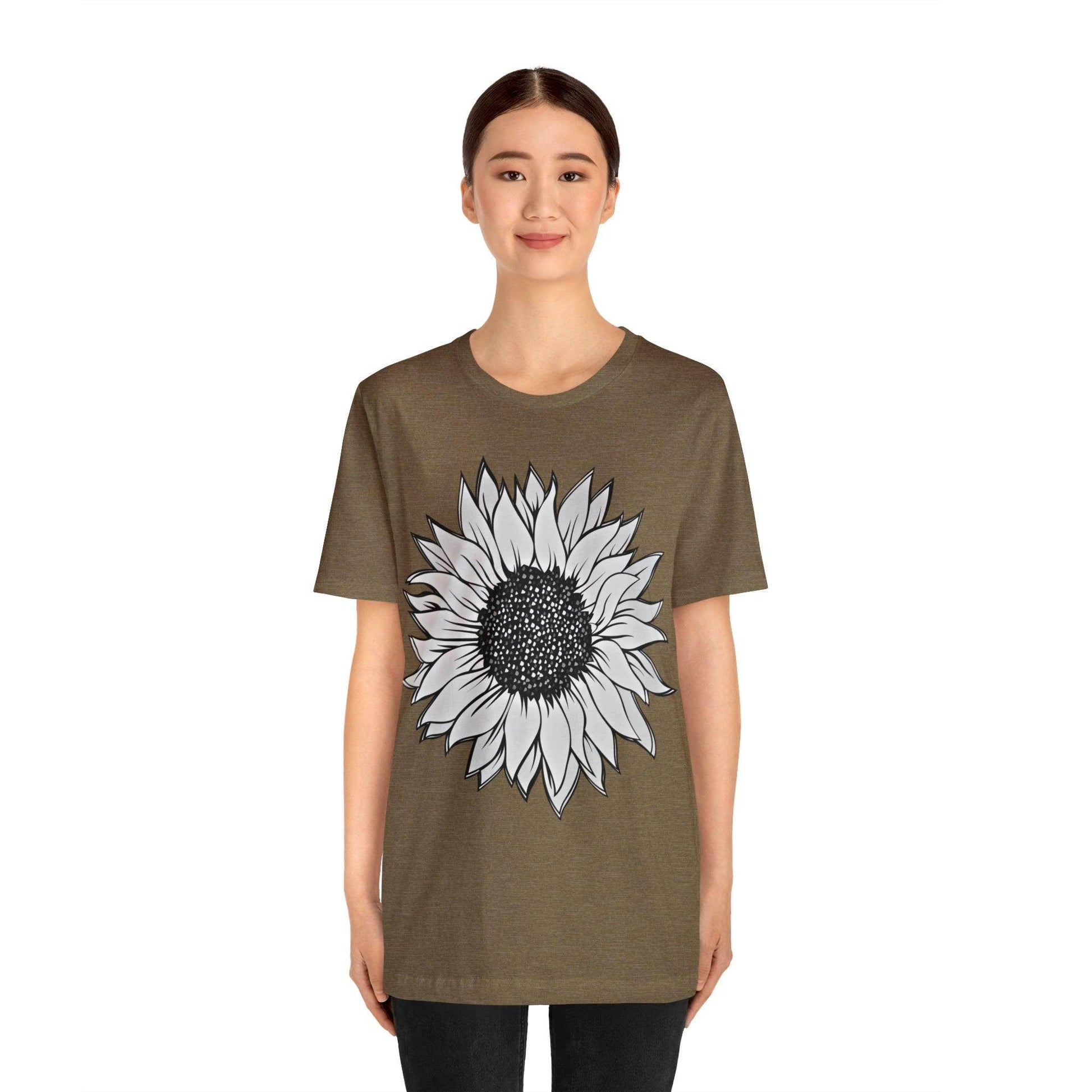 Sunflower Shirt, Floral Tee Shirt, Flower Shirt, Garden Shirt, Womens Fall Summer Shirt Sunshine Tee, Gift for Gardener, Nature love - Giftsmojo