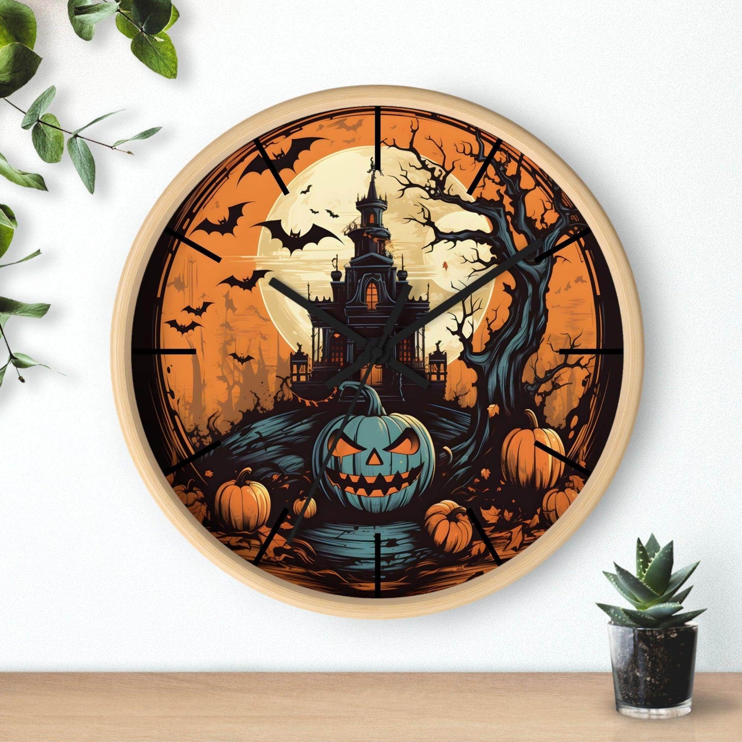 Halloween Ghost Wall Clock Halloween Wall Clocks Halloween Clock Fall Clock Halloween Decor - Giftsmojo