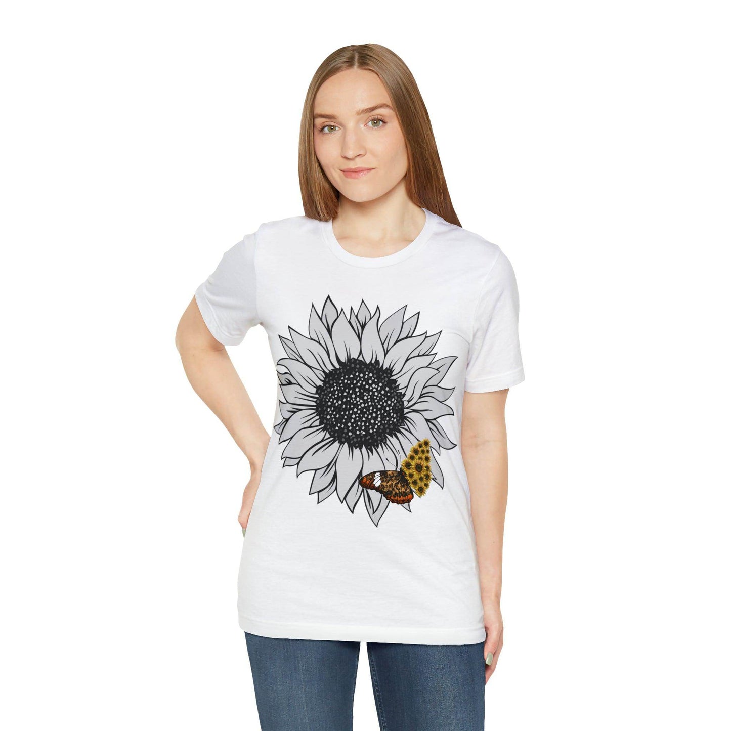 Flower Shirt, Sunflower Shirt, Floral Tee Shirt, Garden Shirt, Womens Fall Summer Shirt Sunshine Tee, Gift for Gardener, Nature love shirt - Giftsmojo