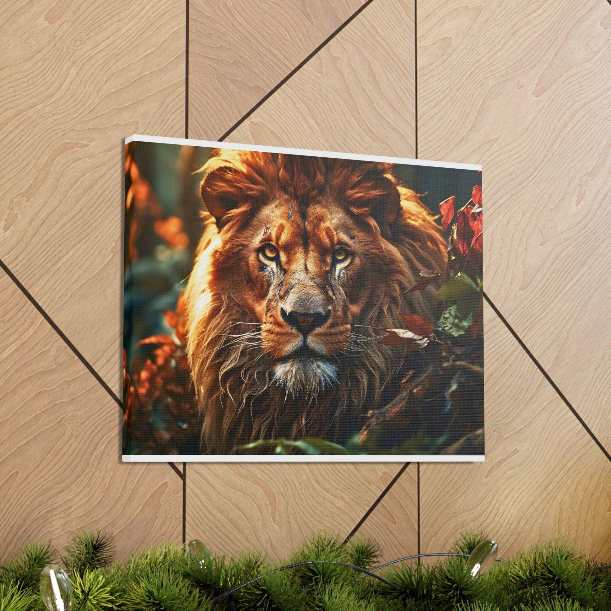 Lion In Nature Art Canvas Gallery Wraps Lion Print Large Canvas Art Animal Wall Art minimalist Wall Art Lover Gift - Giftsmojo