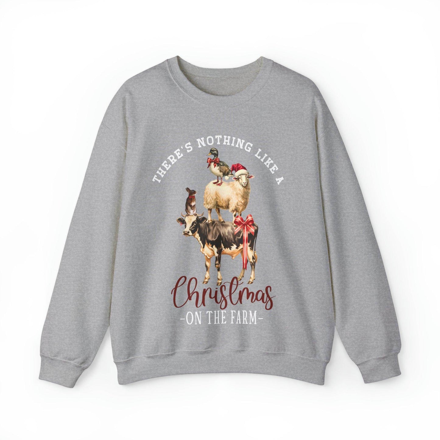 There's Nothing Like Christmas On The Farm Christmas Sweatshirt Farm Christmas Farm Sweatshirt Christmas Sweater Trendy Christmas Shirt Farmers - Giftsmojo