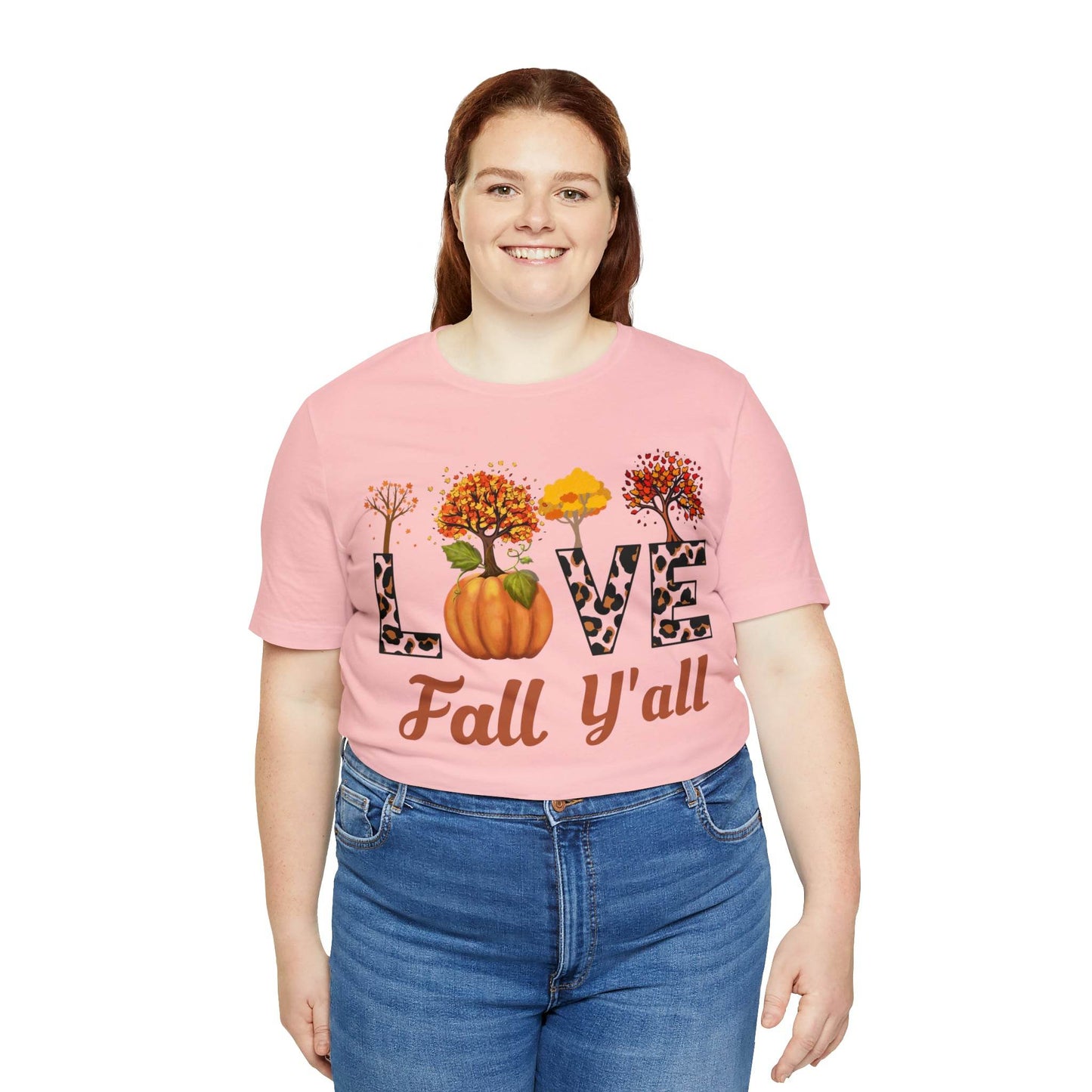 Leopard Print Love Fall Y'all, Fall shirt, Fall lover gift, Nature lover gift. - Giftsmojo