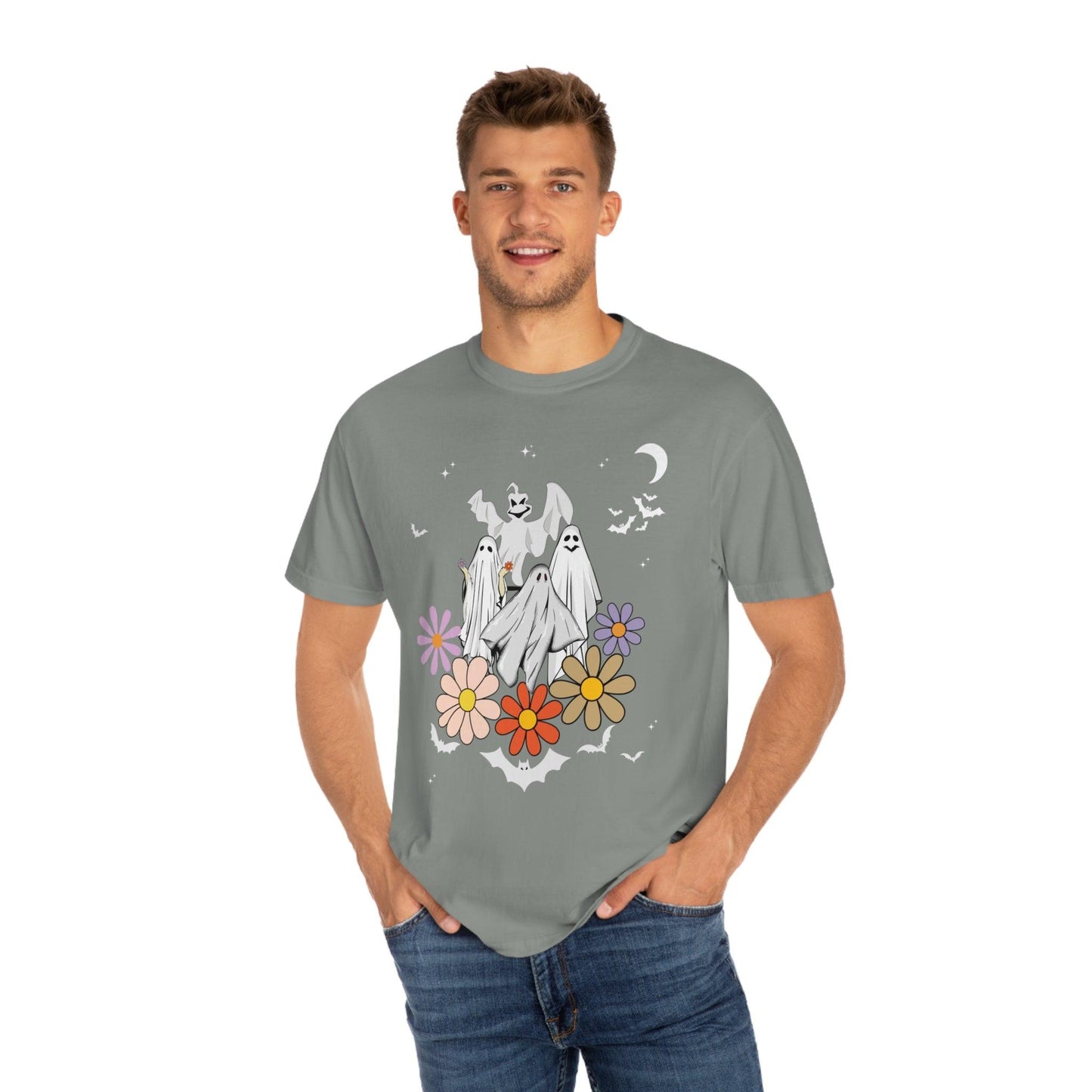 Retro Halloween t-shirt, Vintage Floral Ghost Shirt Halloween Shirt