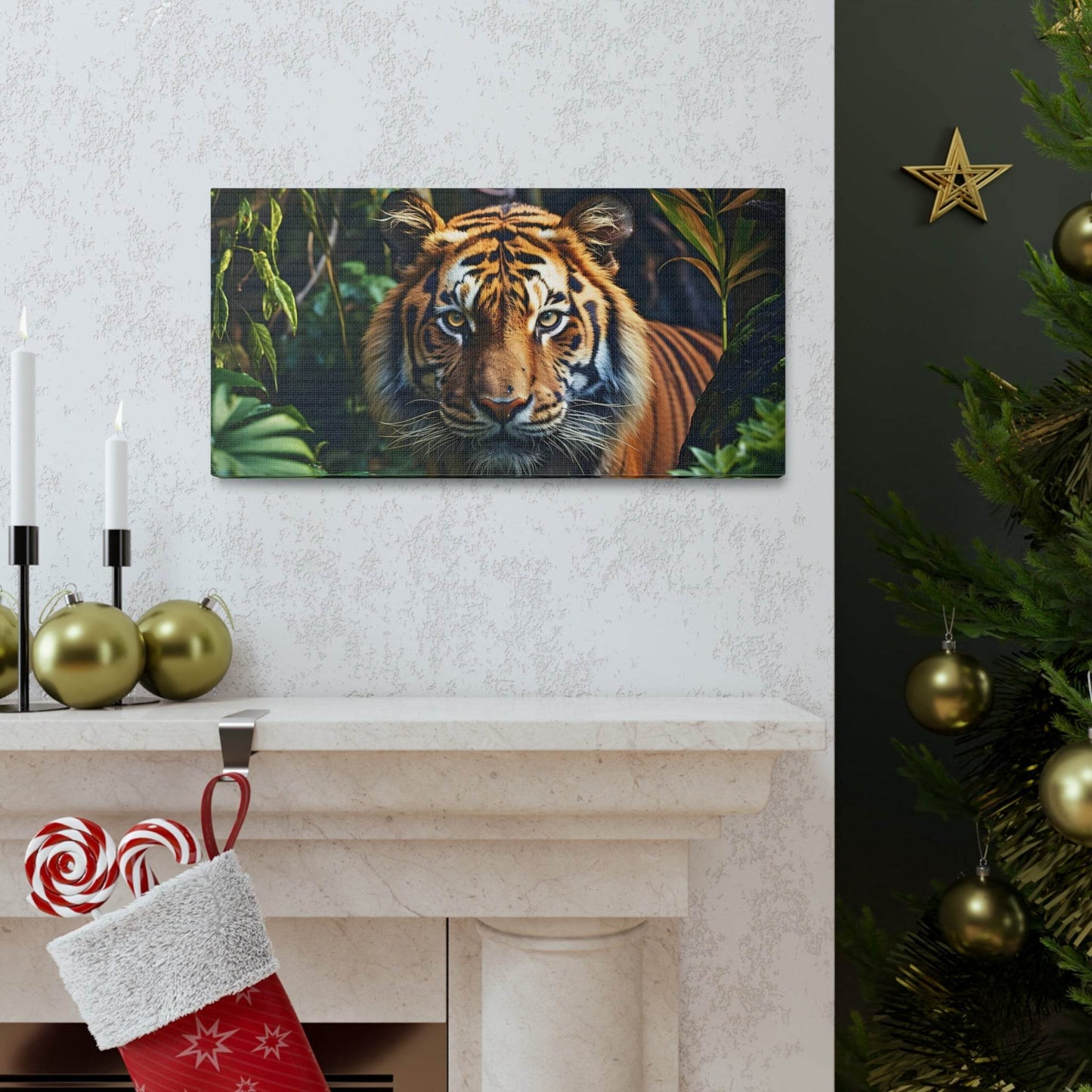 Tiger In Nature Art Canvas Gallery Wraps Tiger Print Large Canvas Art Animal Wall Art minimalist Wall Art Lover Gift - Giftsmojo