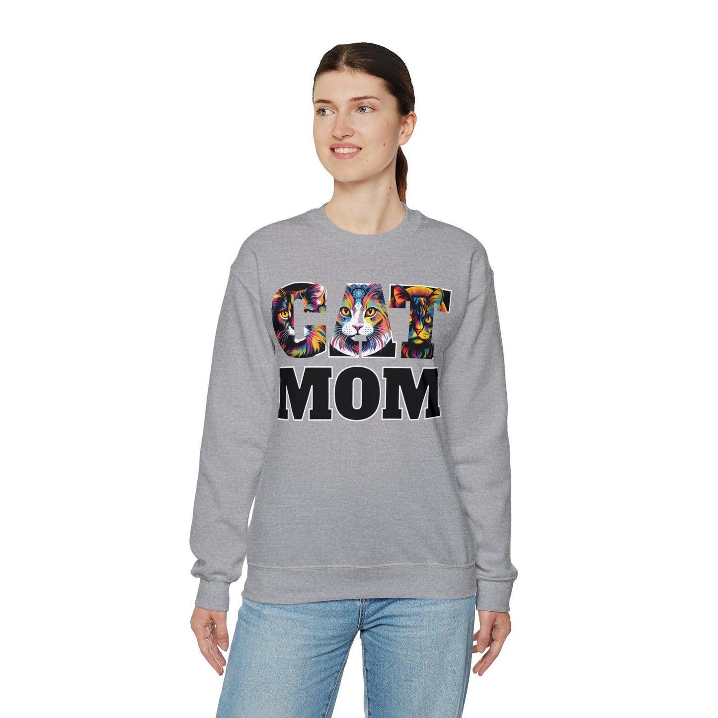 Cat Mom Sweatshirt Cat Sweatshirt Cat Crewneck Sweatshirt Cat Mom Gift Cat Lover Gift Cat Mama Shirt Cat Lover Sweater Animal Lover Gift