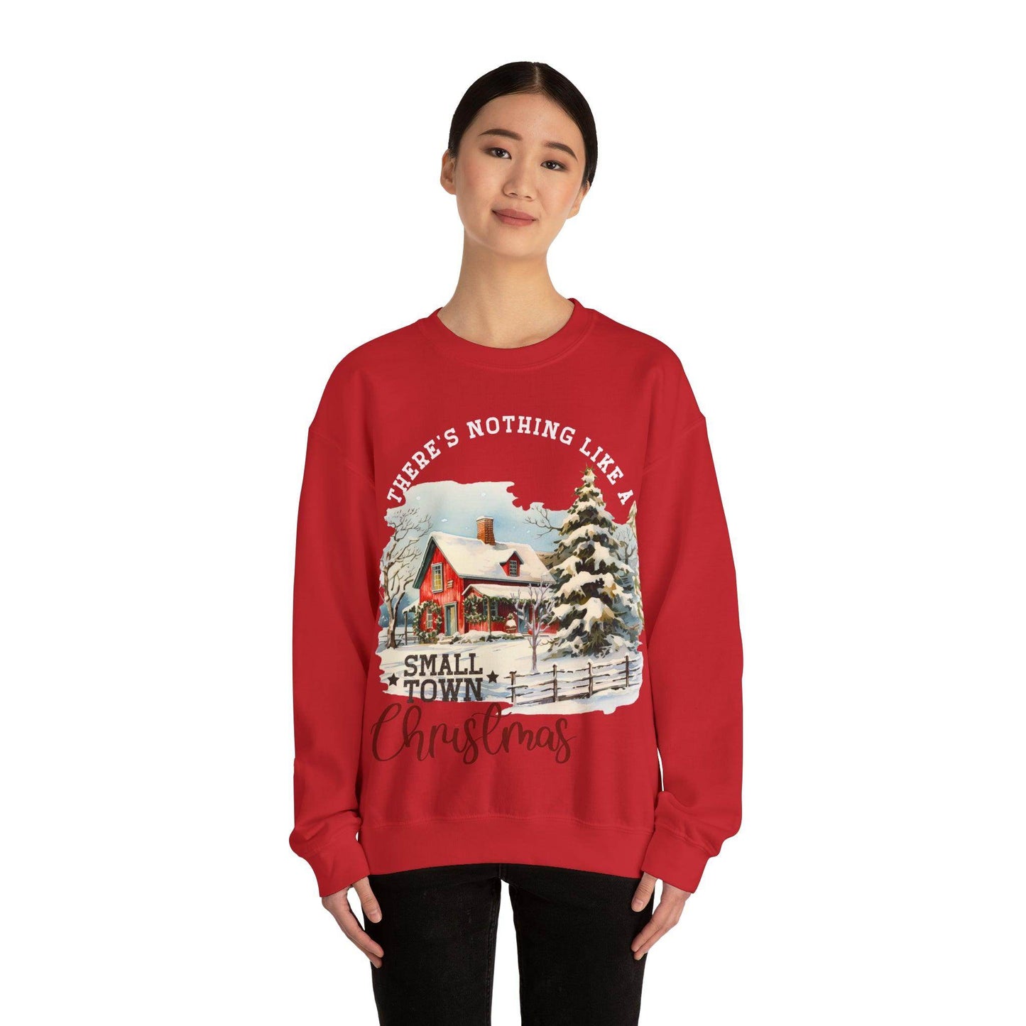 There's Nothing Like A Small Town Christmas Sweatshirt Christmas on The Farm Sweatshirt Mooey Christmas Farm Sweatshirt Christmas Sweater Trendy Christmas Shirt Farmers - Giftsmojo