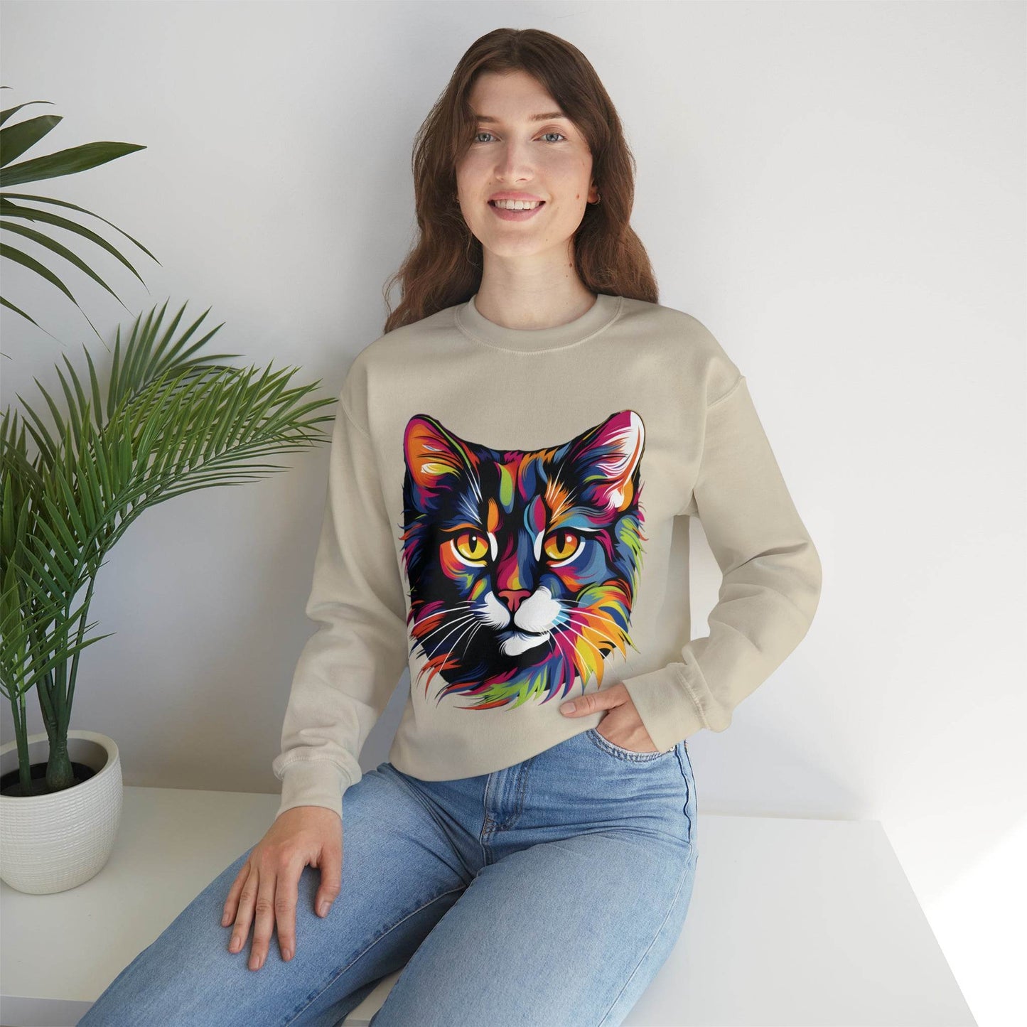 Retro Cat Lover Sweater Animal Lover Gift Cute Cat Mom Gift Cat Lover Gift Vintage Cat Mom Sweatshirt Cat Sweatshirt Cat Crewneck Sweatshirt - Giftsmojo