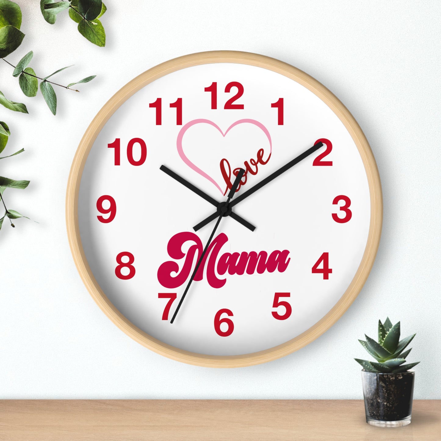Heart Mama Wall Clock - Mother's Day Gift, Mom Birthday Gift, Nursery Decor