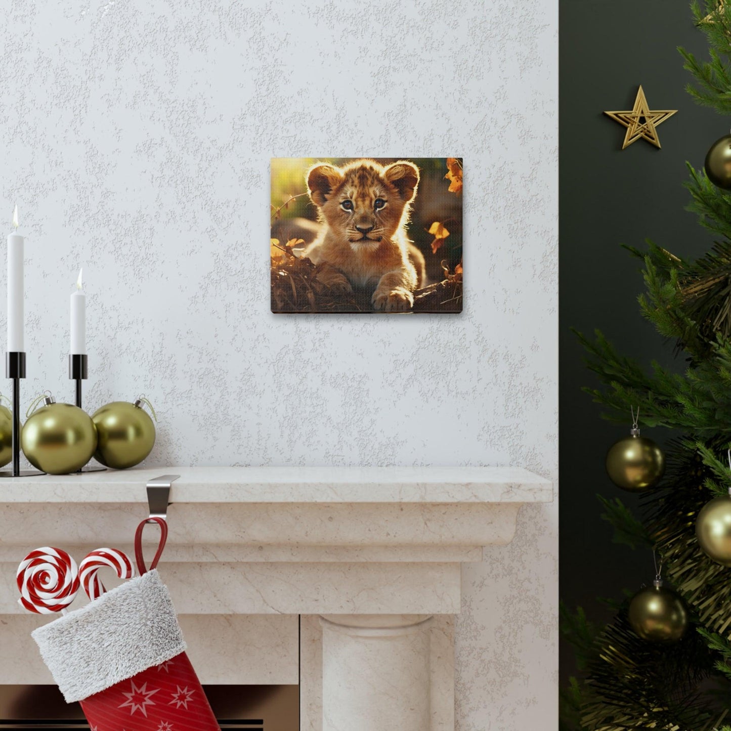 Baby Lion Cub Print Animal Nature Art Safari Nursery Canvas Gallery Wraps Baby Lion Print Large Canvas Art Animal Wall Art Lover Gift