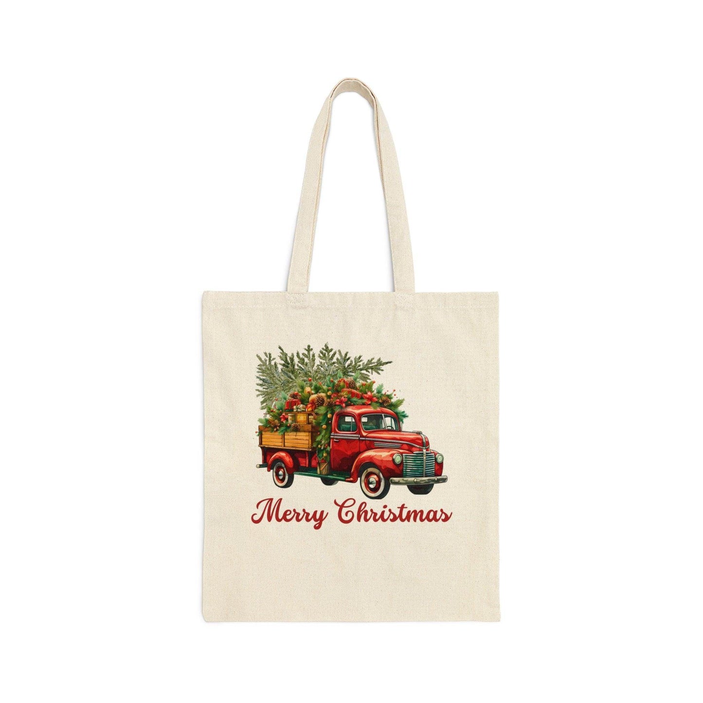 Christmas Tree Truck Bag Christmas Tote Bag Christmas Flower Totes Canvas Tote Bag Shopping Bag Gift For Women Totes Birthday Gift Bag Bridal Gift Tote Bag - Giftsmojo