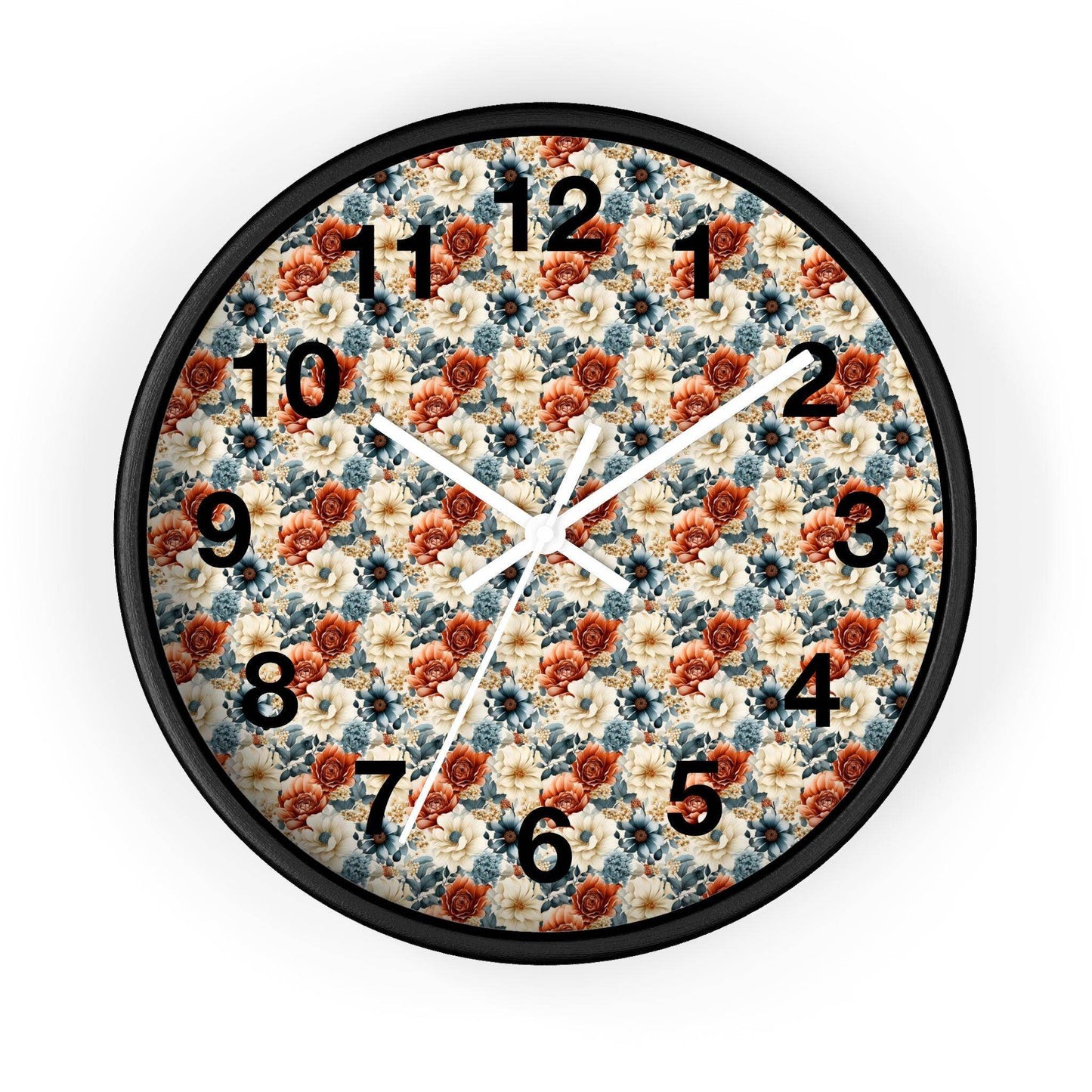 Flower Wall Clock Floral Wall Clock Kids Room Home Decor New Home House Warming Gift New Home Owner, Dorm Room Clock Collage Student Clock - Giftsmojo