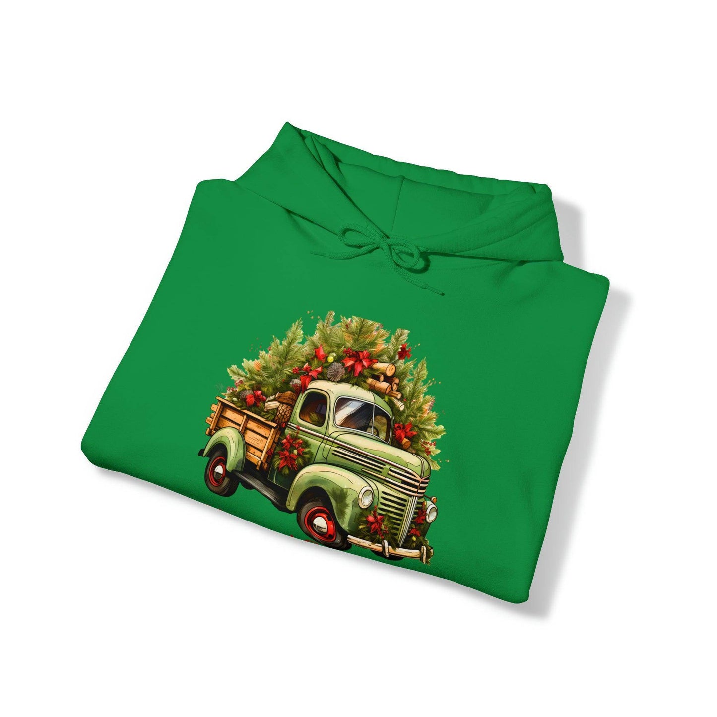 Christmas Tree Truck Hooded Sweatshirt Christmas Truck Sweatshirt Christmas Sweater Truck Pullover Christmas Tree Sweat Pine Tree Pullover - Giftsmojo