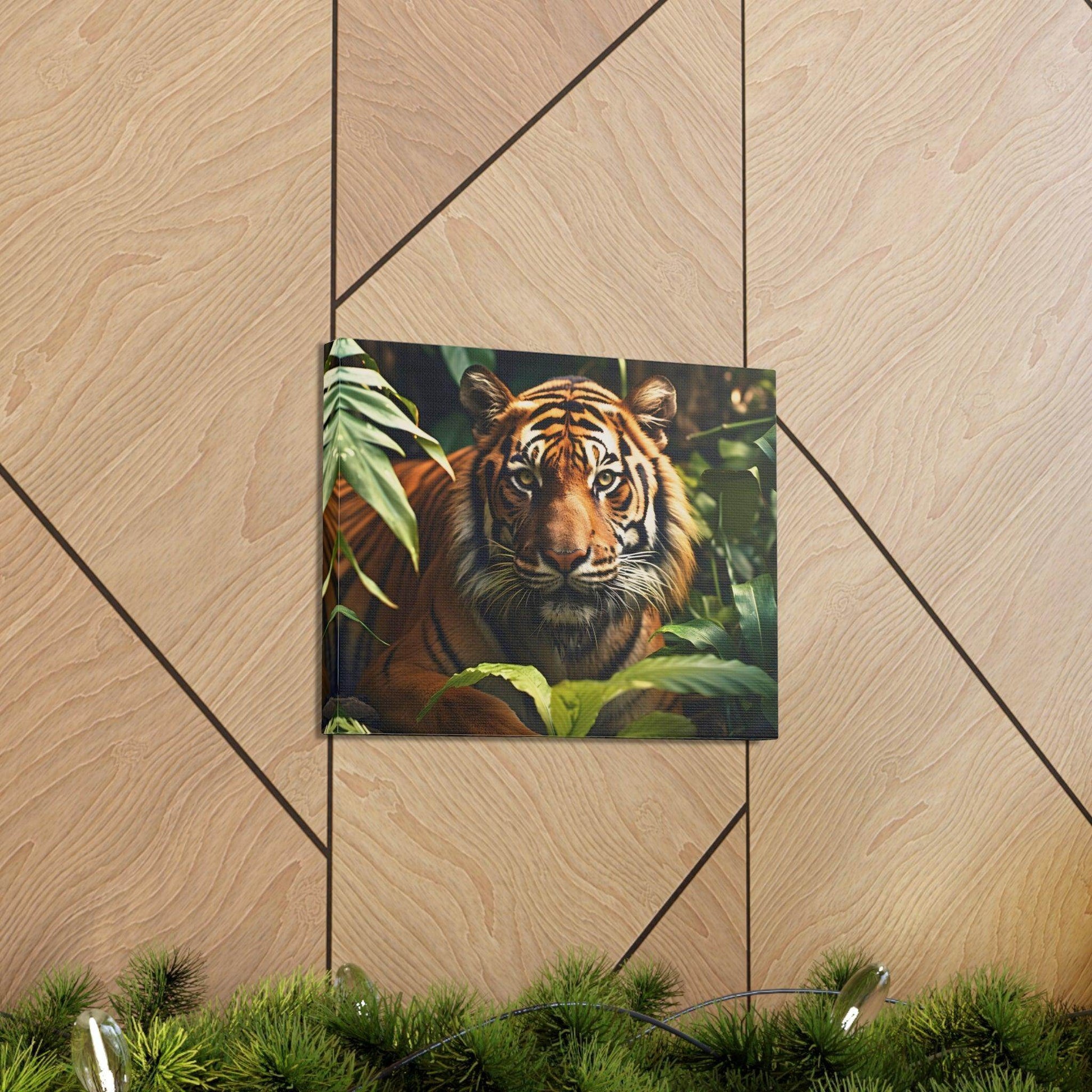 Tiger In Nature Art Canvas Gallery Wraps Tiger Print Large Canvas Art Animal Wall Art minimalist Wall Art Lover Gift - Giftsmojo
