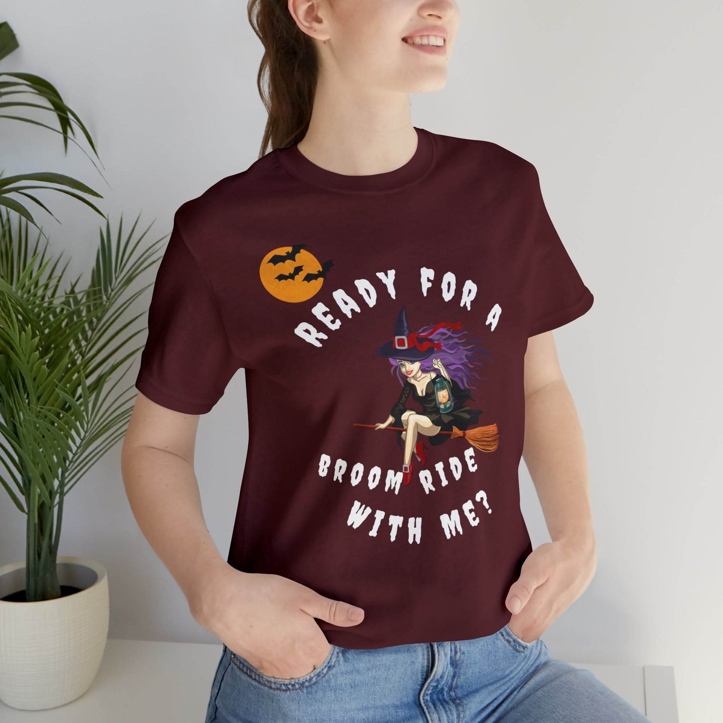 Ready for a Broom Ride with Me Halloween shirt, Witch shirt, Halloween tshirt, Halloween outfit, Work Halloween Costume - Giftsmojo