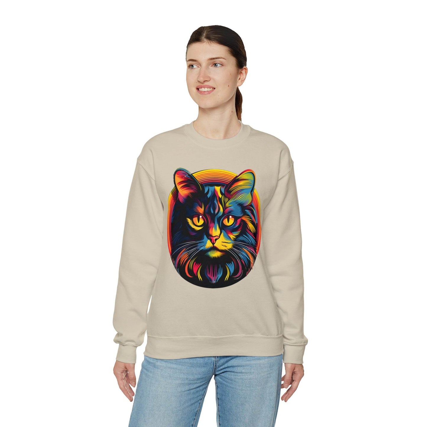 Vintage Cat Lover Sweater Retro Cat Sweatshirt Animal Lover Gift Cat Mom Gift Cat Lover Gift Cat Mom Sweatshirt Cat Crewneck Sweatshirt - Giftsmojo