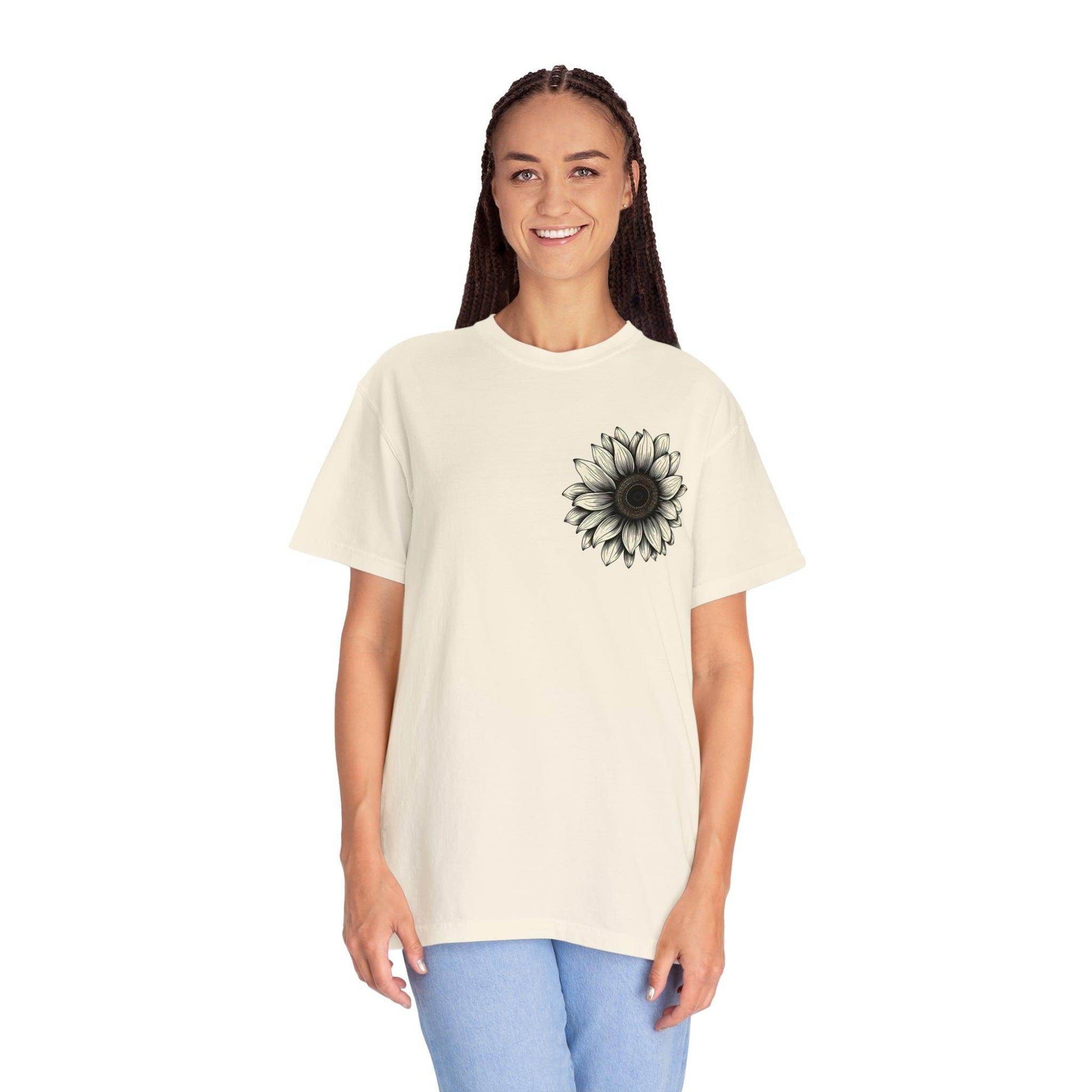 Women Sunflower Shirt Flower Shirt Aesthetic, Floral Graphic Tee Floral Shirt Flower T-shirt, Wild Flower Shirt Gift For Her Wildflower T-shirt - Giftsmojo
