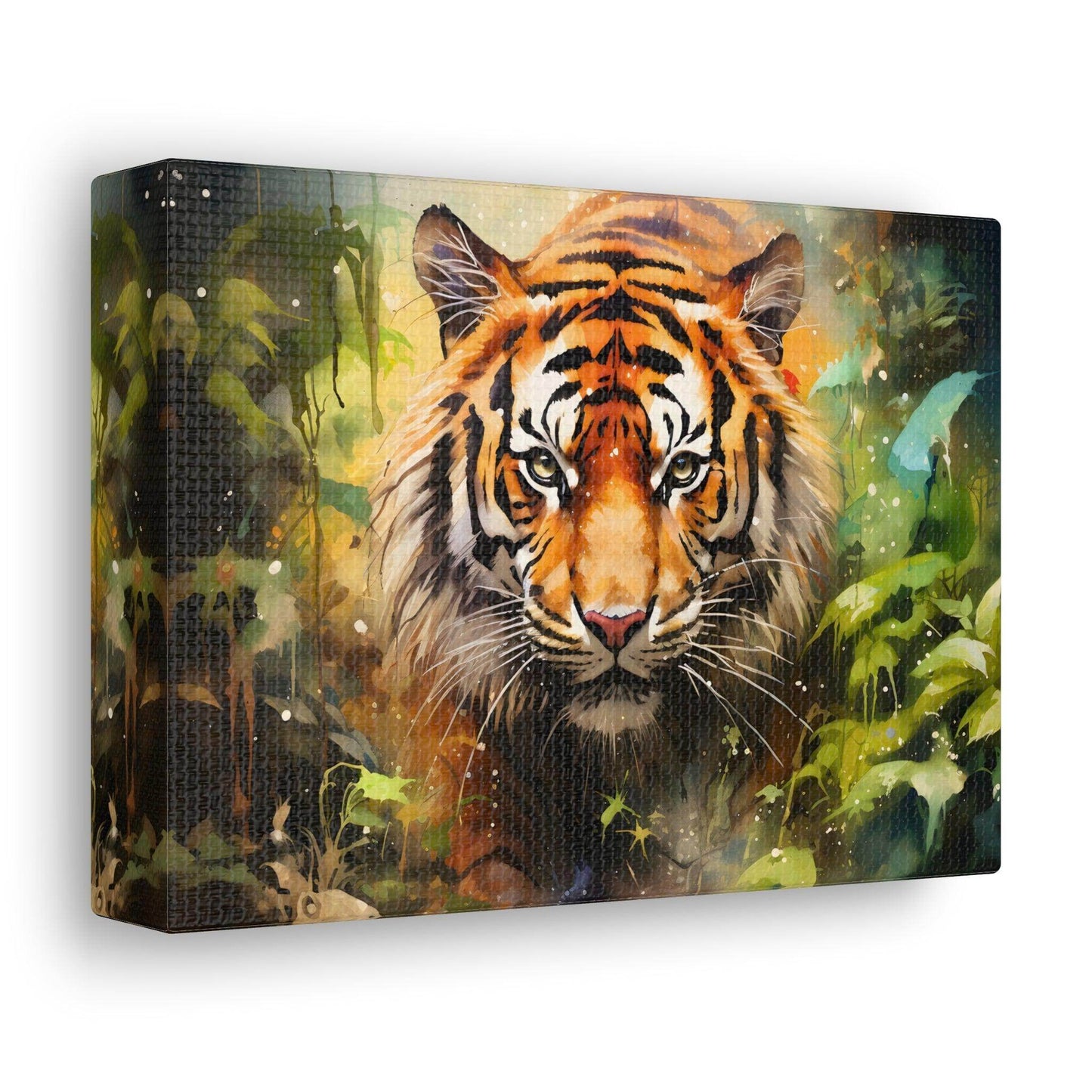 Watercolor Tiger In Nature Art Canvas Gallery Wraps Tiger Print Large Canvas Art Animal Wall Art minimalist Wall Art Lover Gift - Giftsmojo