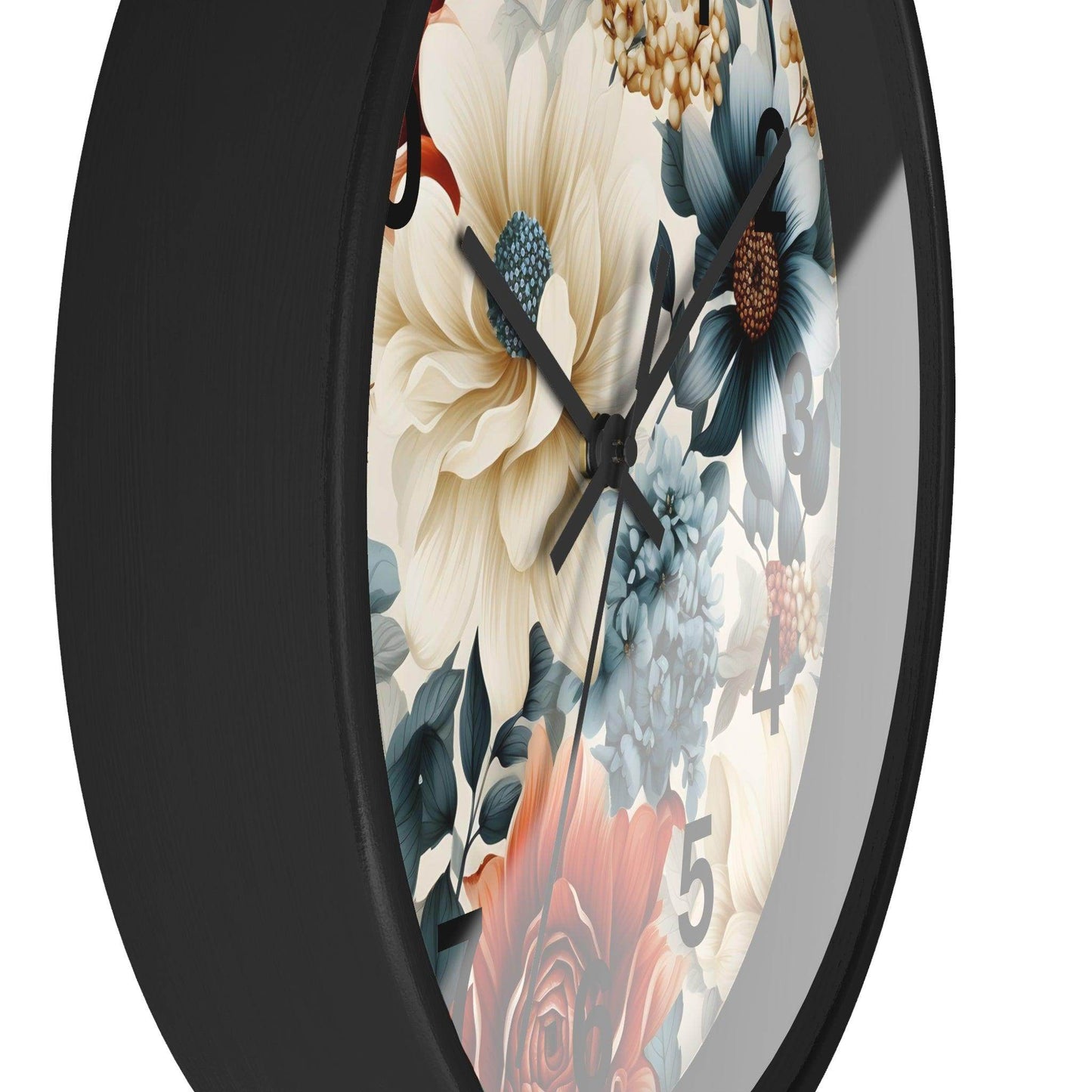 Flower Wall Clock Floral Wall Clock Kids Room Home Decor New Home House Warming Gift New Home Owner, Dorm Room Clock Collage Student Clock - Giftsmojo