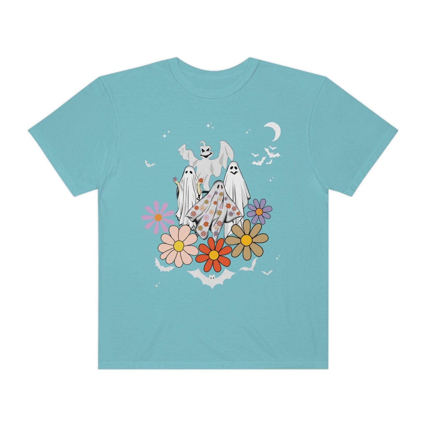 Floral Ghost Tshirt Retro Halloween Tshirt, Trick or Treat shirt, Vintage Shirt Halloween Shirt - Giftsmojo