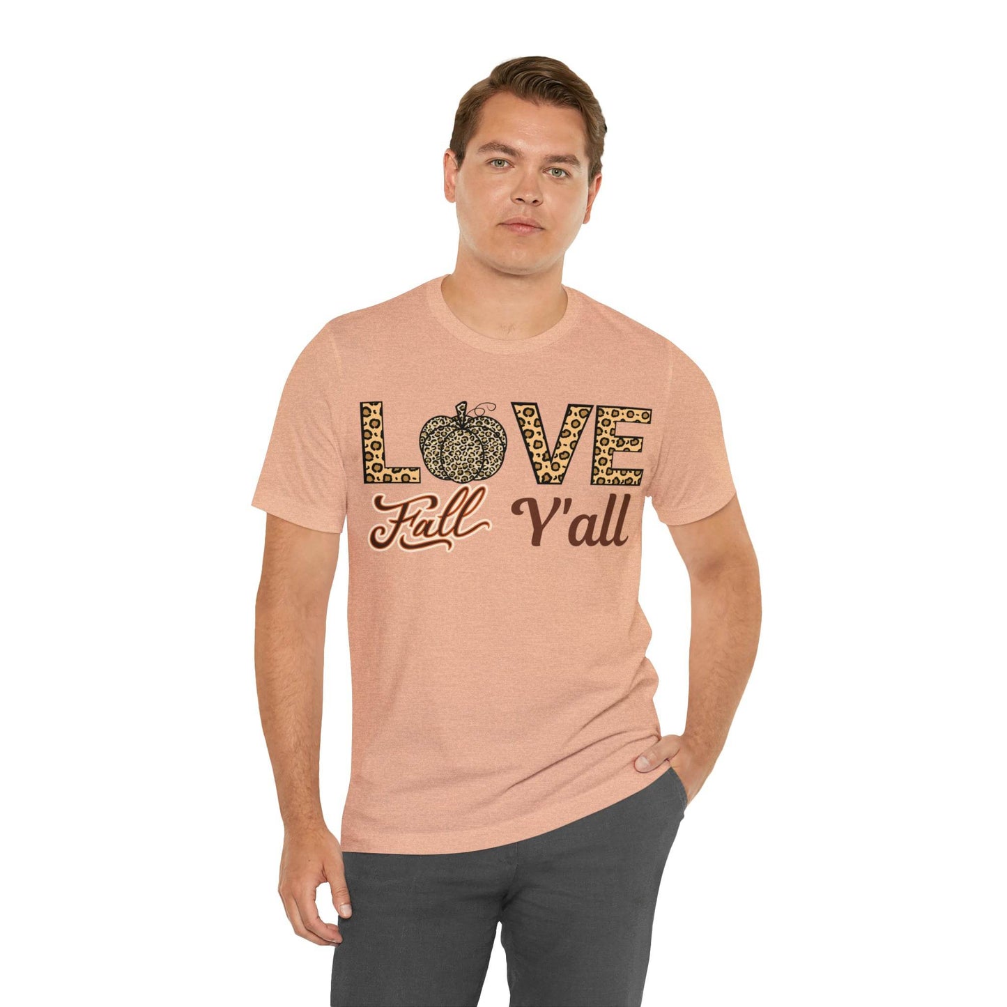 Leopard Print Love Fall Y'all Shirt, Pumpkin Shirt, Fall Shirt for Fall Lovers, Fall Gift - Giftsmojo