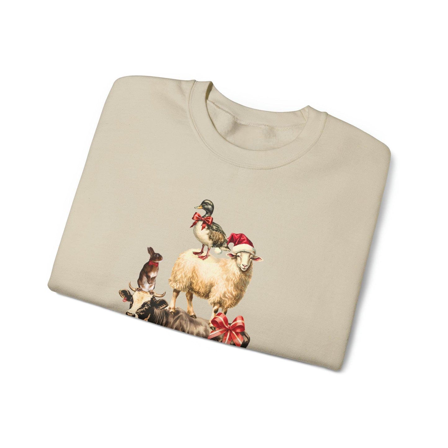 Farm Christmas Sweatshirt Christmas On The Farm Sweatshirt Christmas Sheep Sweatshirt Christmas Sweater Trendy Christmas Shirt - Giftsmojo