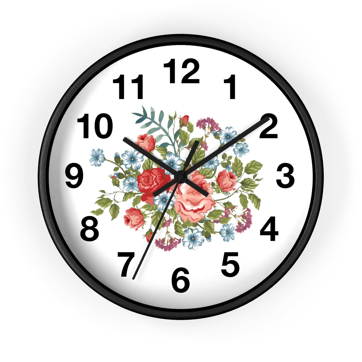 Flower Wall Clock Floral Wall Clock Home Decor Gift House Warming Gift- New Home Gift Mom Gift Farmhouse Clocks For Wall Living Room Bedroom