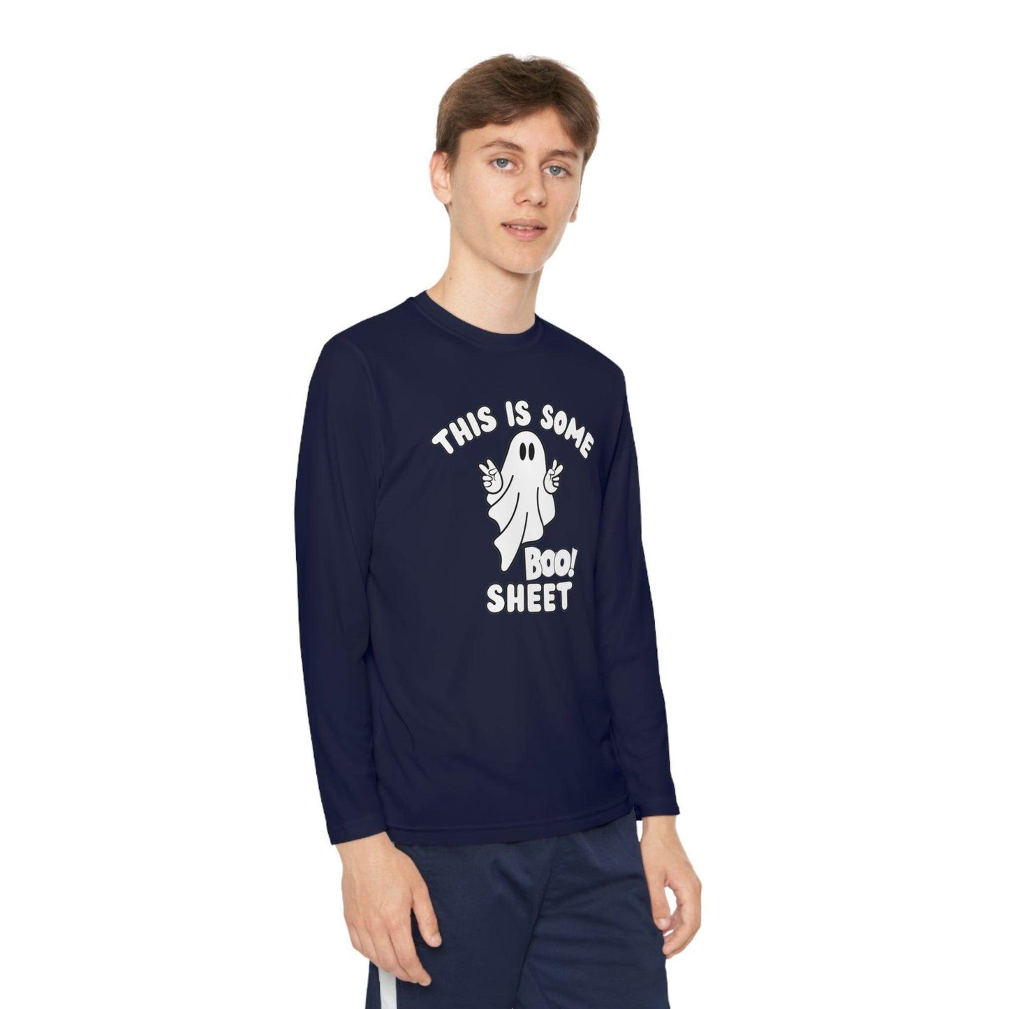 This is some Boo Sheet Youth Halloween Costume Long Sleeve Competitor Tee Boo Sheet Halloween Shirt - Giftsmojo