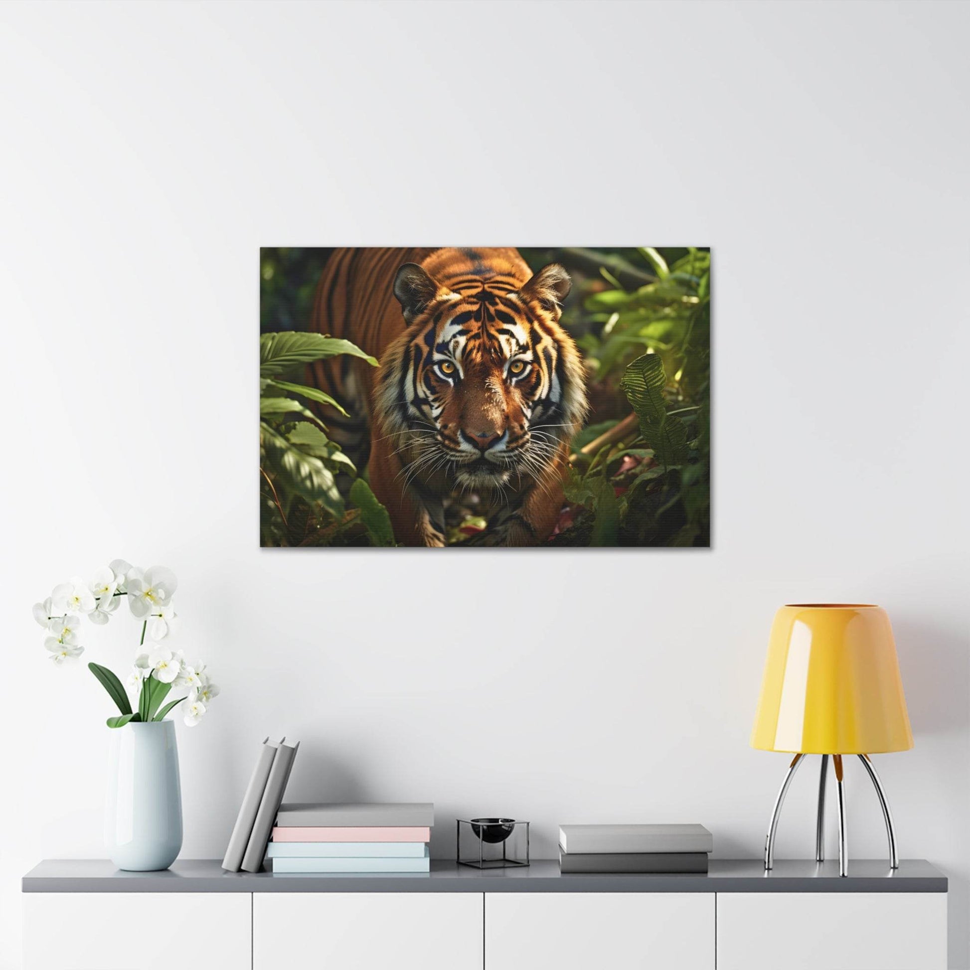 Tiger In Nature Art Canvas Gallery Wraps Tiger Print Large Canvas Art Animal Wall Art minimalist Wall Art Lover Gift - Giftsmojo