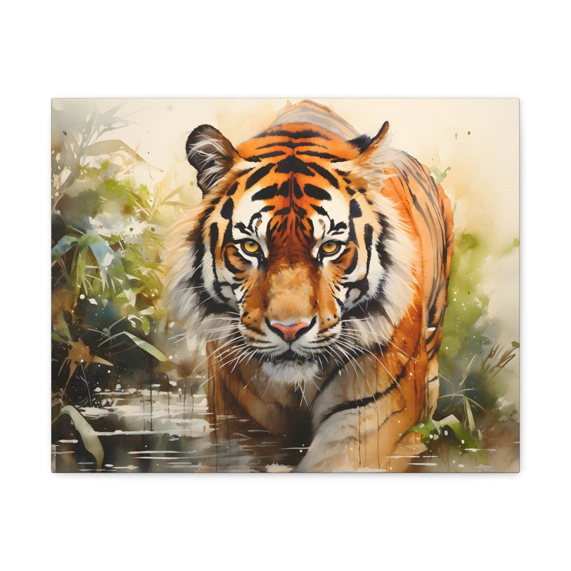 Watercolor Tiger In Nature Art Canvas Gallery Wraps Tiger Print Large Canvas Art Animal Wall Art minimalist Wall Art Lover Gift - Giftsmojo