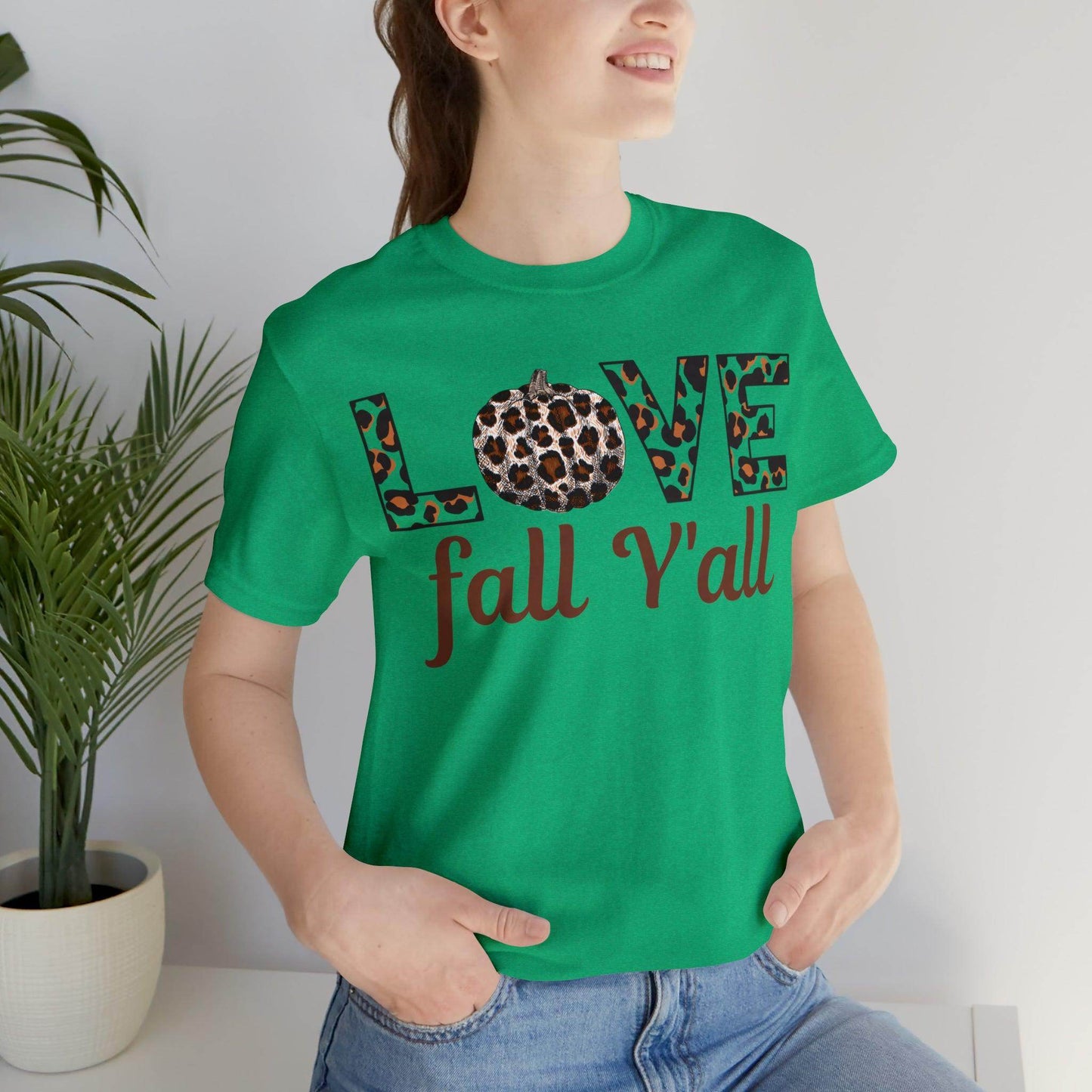 Leopard Print Love Fall Y'all Love Fall shirt Fall lover gift - Giftsmojo
