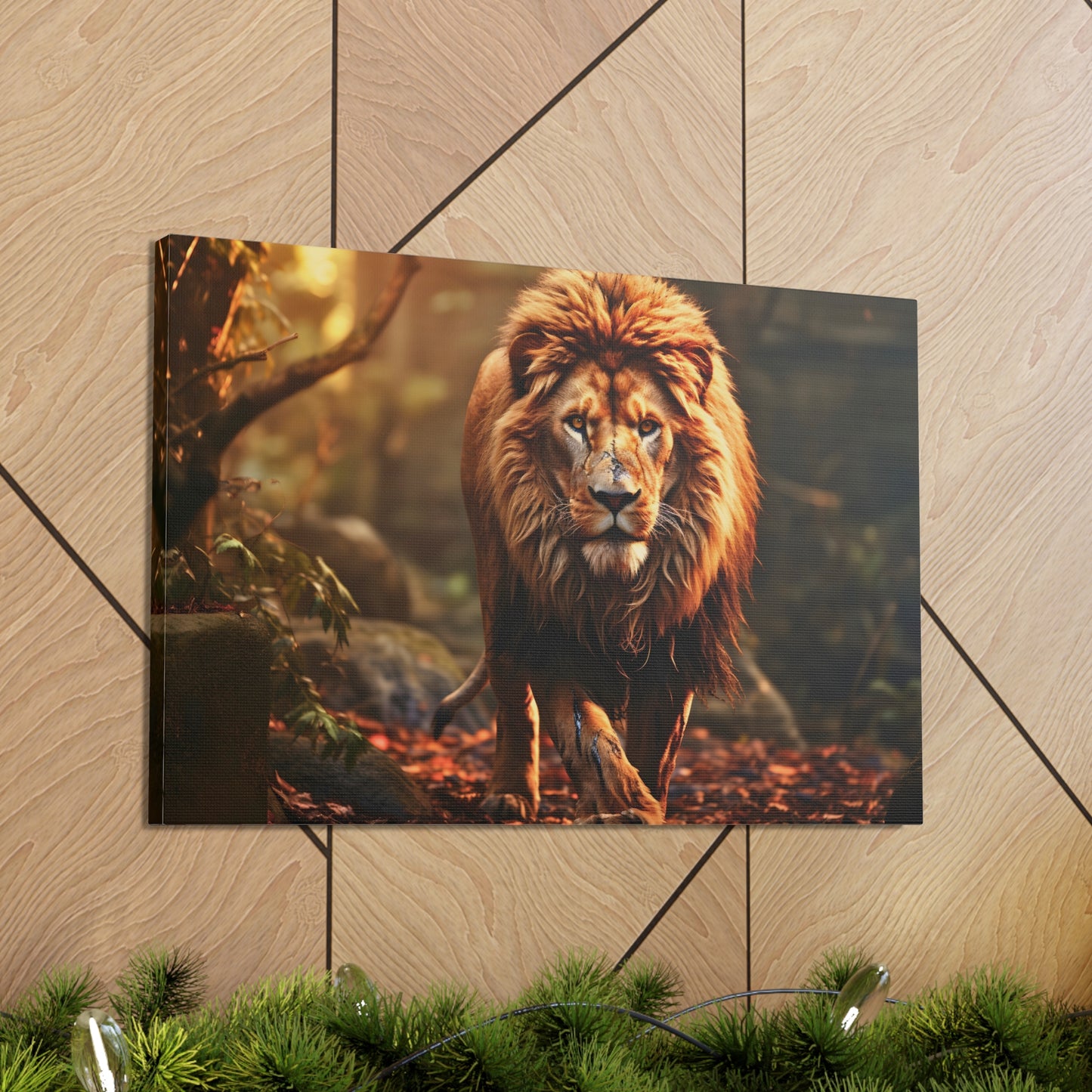 Wounded Lion In Nature Art Canvas Gallery Wraps Lion Print Large Canvas Art Animal Wall Art minimalist Wall Art Lover Gift