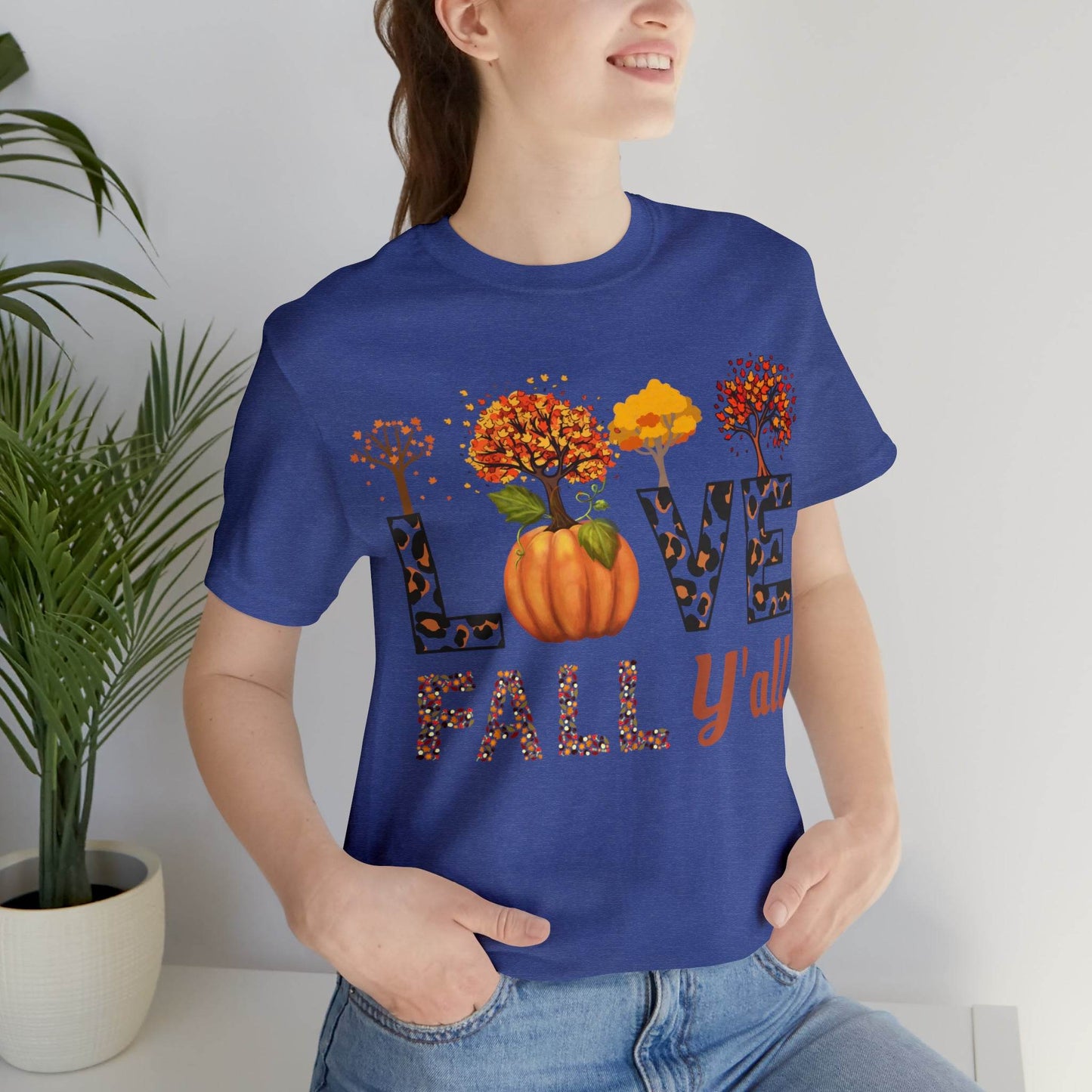 Leopard Print Love Fall Y'all, Fall shirt, Fall lover gift - Giftsmojo