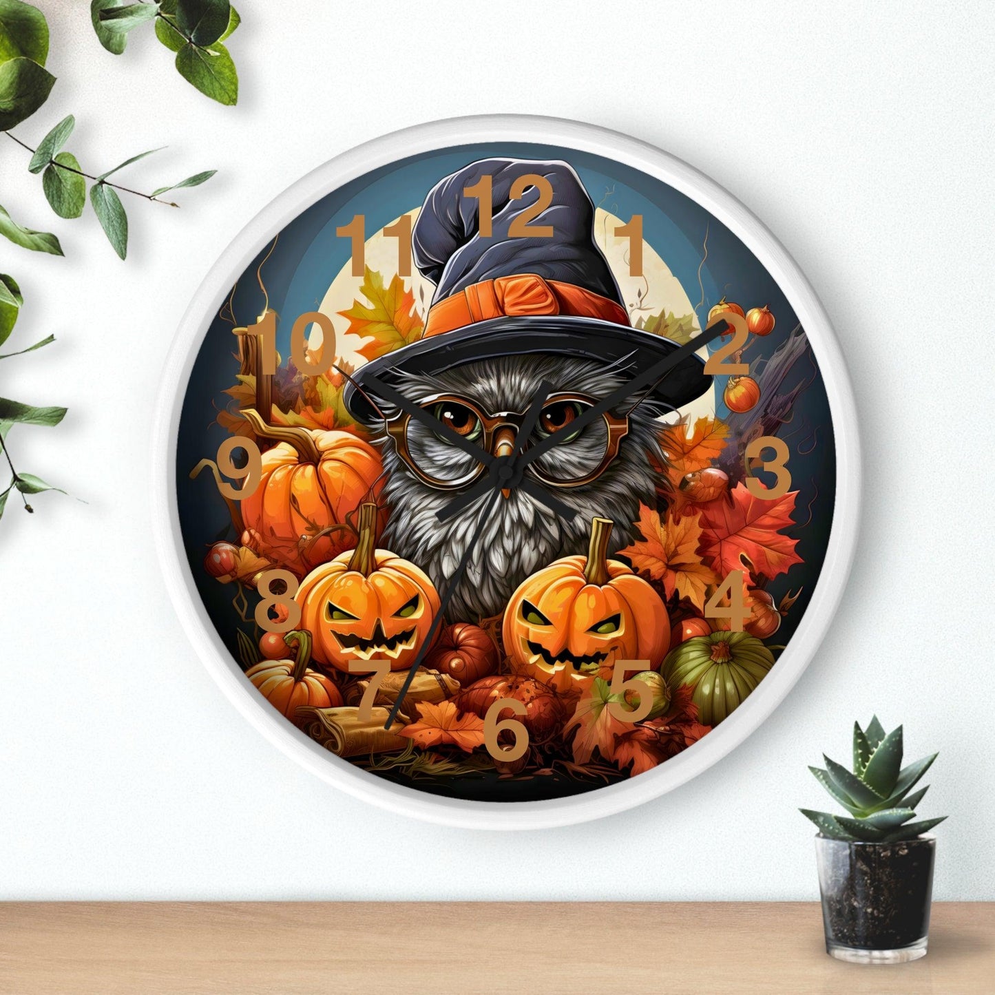 Happy HALLOTHANKSMAS Wall Clock Halloween Wall Clocks Thanksgiving Clock Fall Clock Christmas Decor