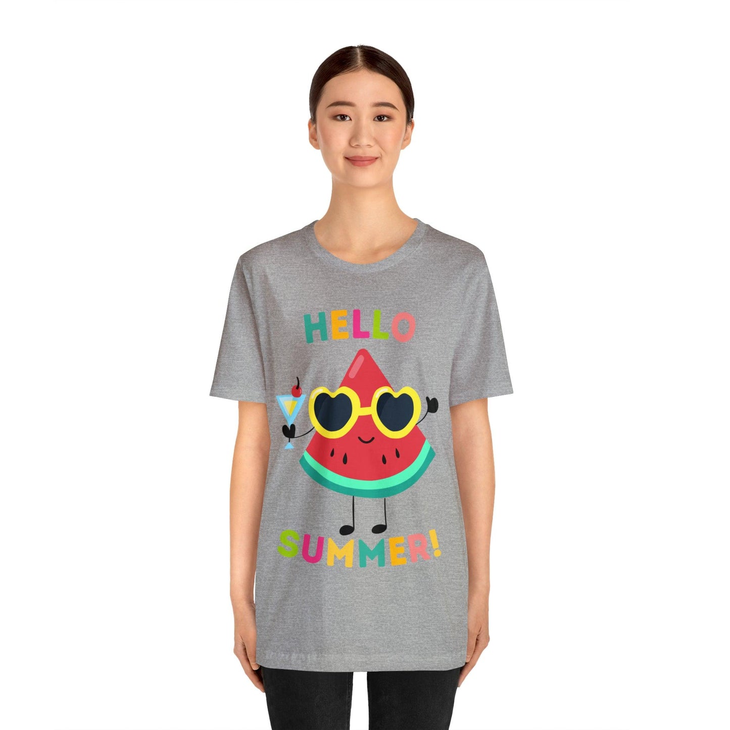 Hello Summer Shirt, Funny Summer Casual Top Tee,Unisex Summer Tshirt Ladies