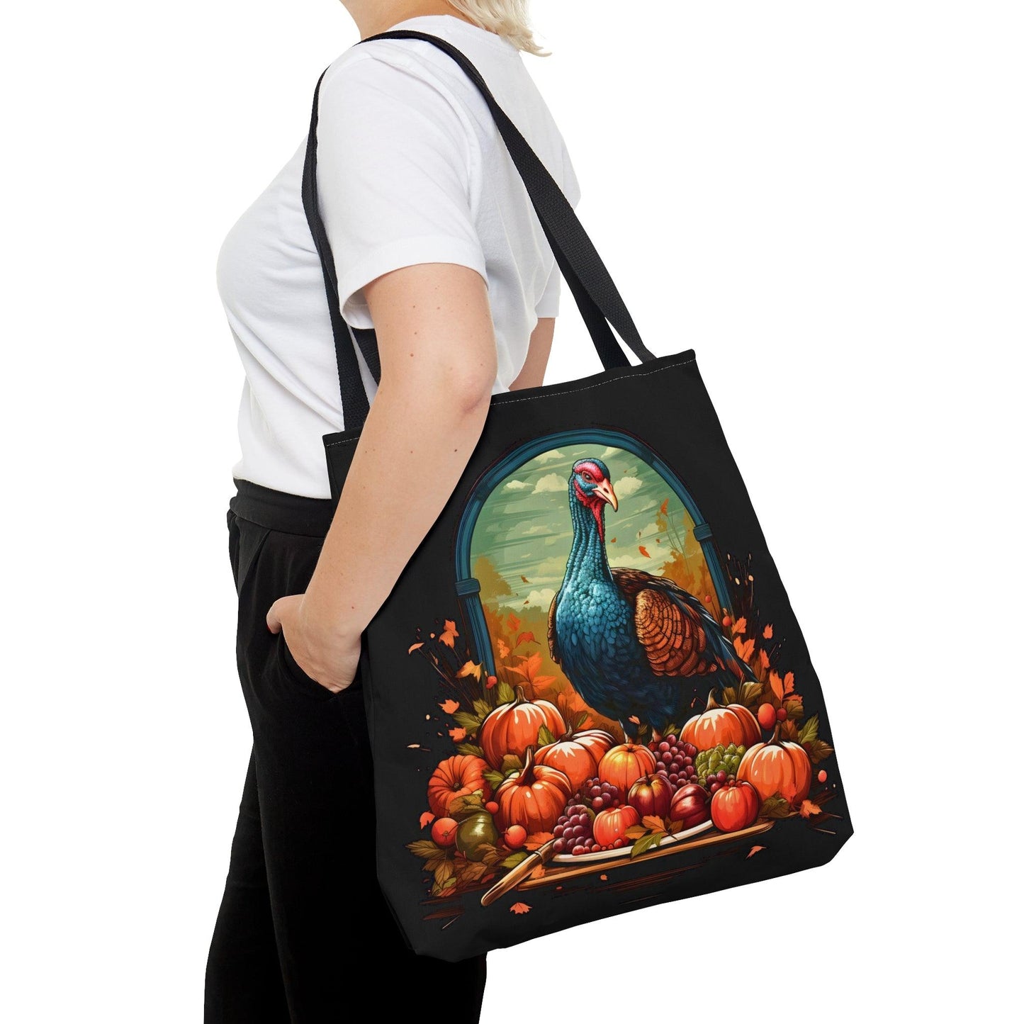 Happy Thanksgiving Bag Fall Bag Turkey Bag Pumpkin Tote Bag Cute Market Bag - Aesthetic Bag, Thanksgiving Gift, Mom Bag Canvas Bag