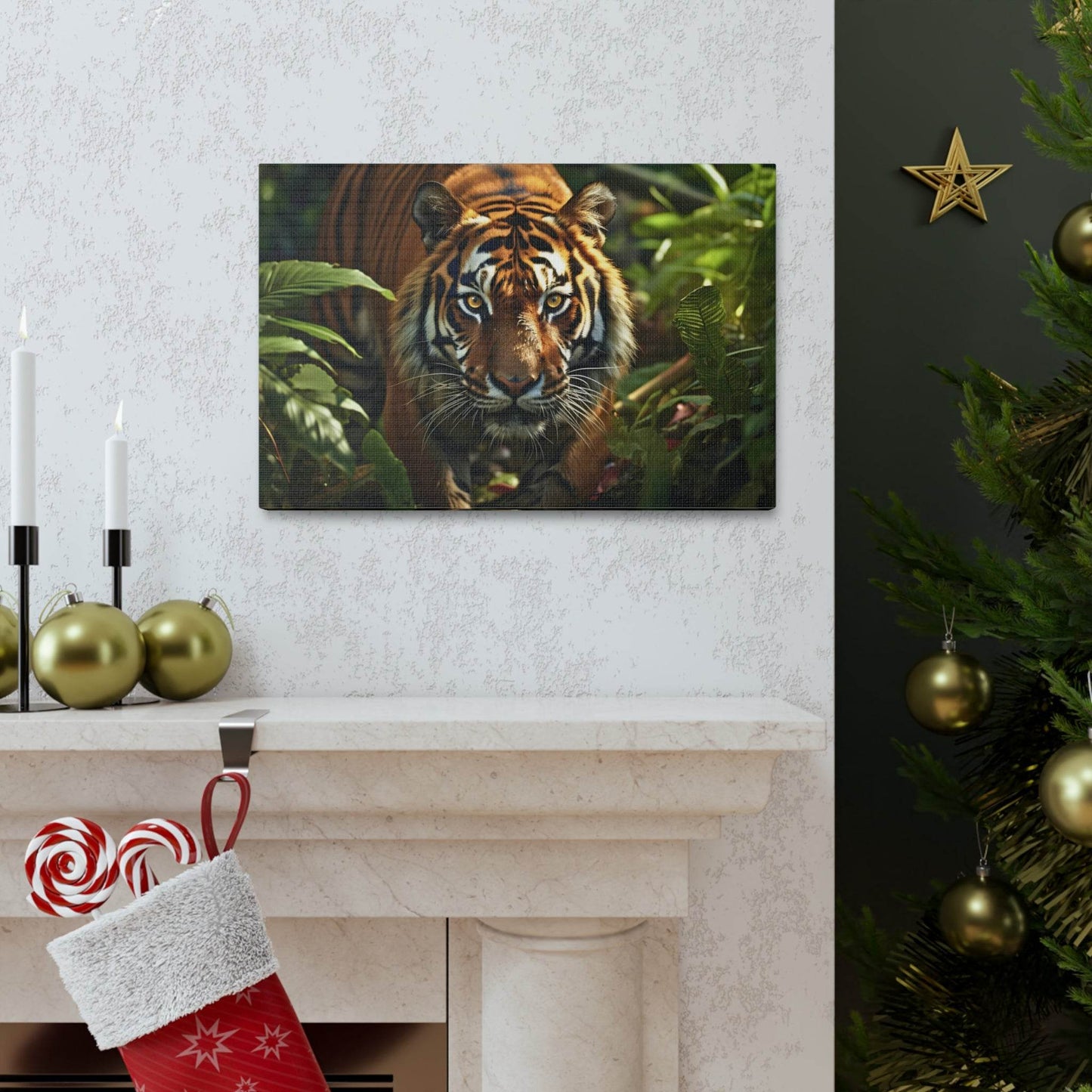 Tiger In Nature Art Canvas Gallery Wraps Tiger Print Large Canvas Art Animal Wall Art minimalist Wall Art Lover Gift - Giftsmojo