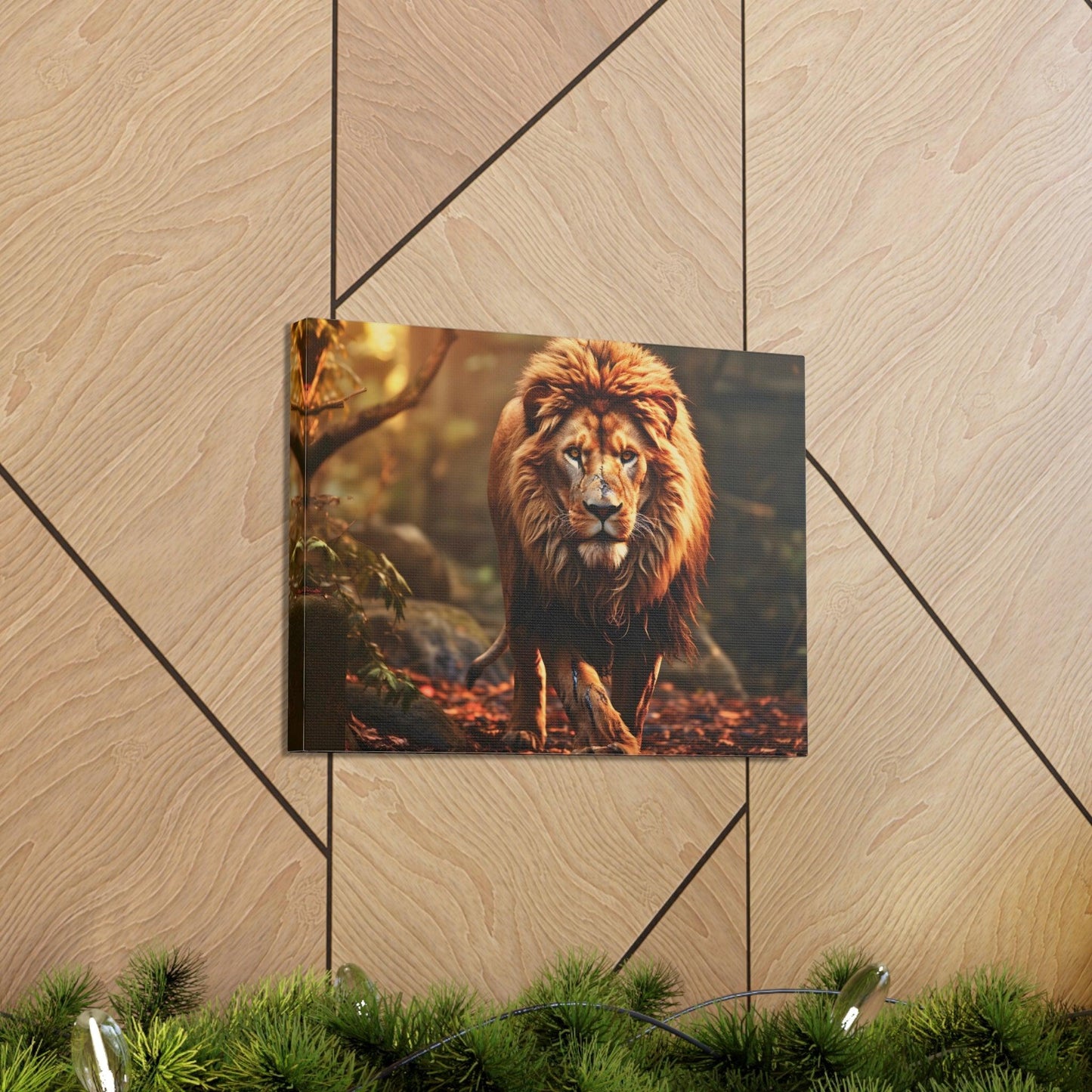 Wounded Lion In Nature Art Canvas Gallery Wraps Lion Print Large Canvas Art Animal Wall Art minimalist Wall Art Lover Gift