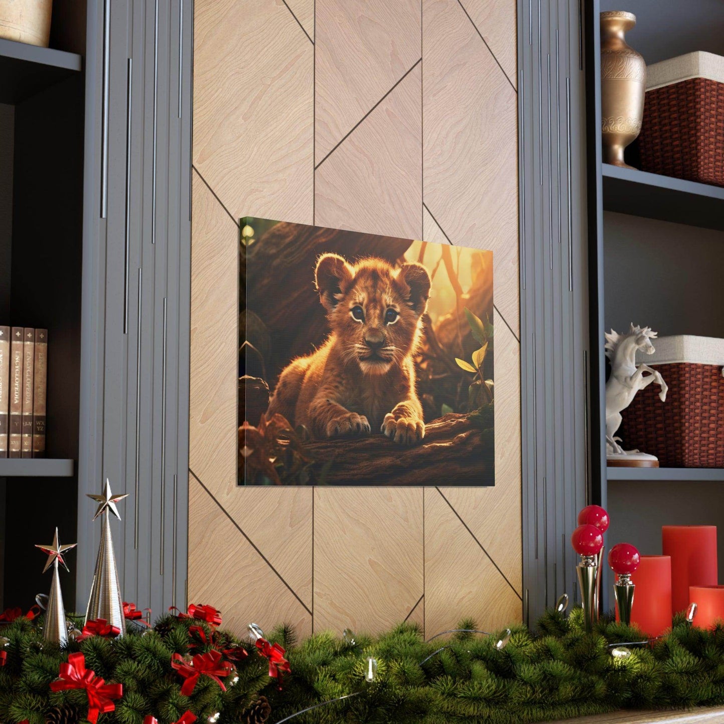 Baby Lion Cub Print Animal Nature Art Safari Nursery Canvas Gallery Wraps Baby Lion Print Large Canvas Art Animal Wall Art Lover Gift - Giftsmojo