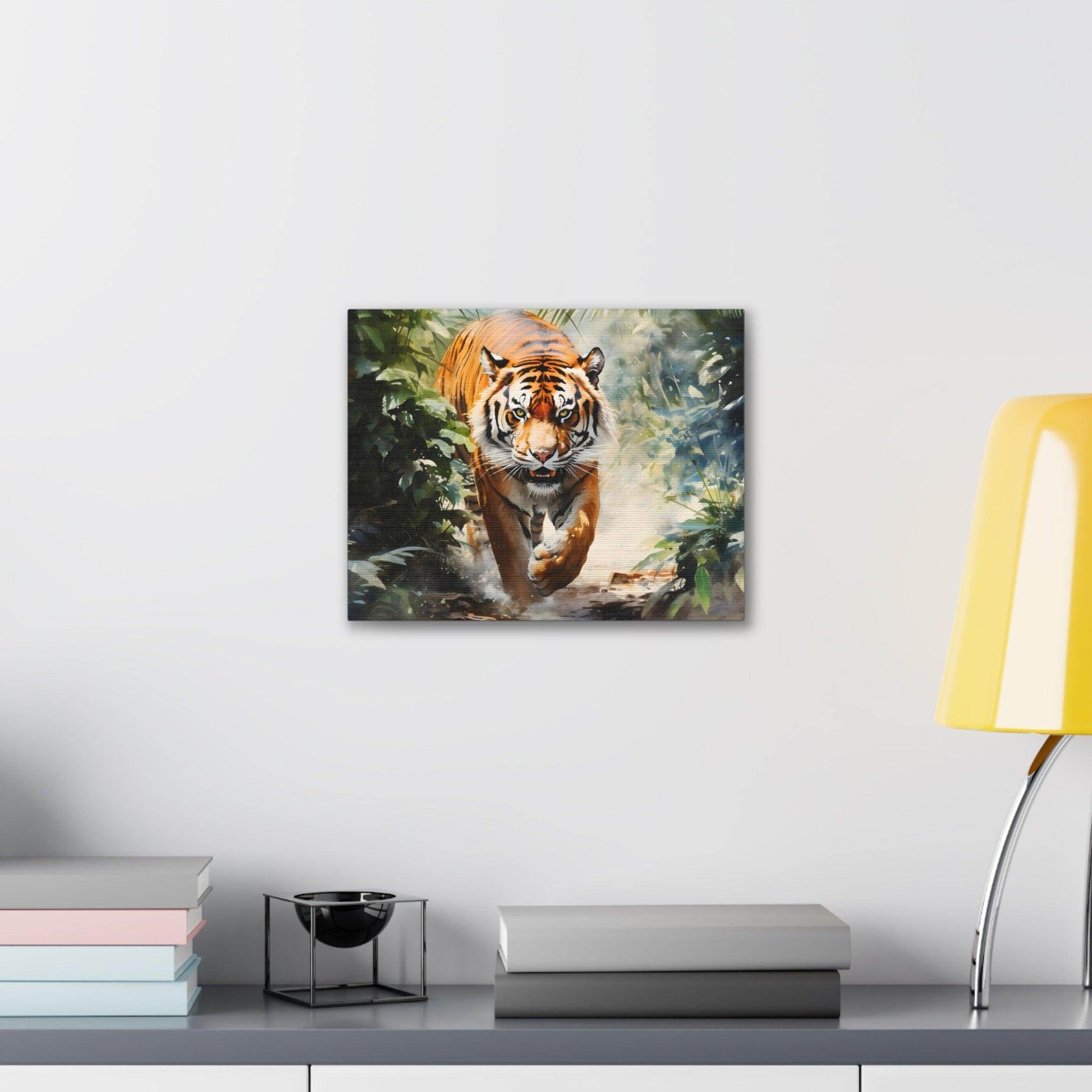 Watercolor Tiger In Nature Art Canvas Gallery Wraps Tiger Print Large Canvas Art Animal Wall Art minimalist Wall Art Lover Gift - Giftsmojo