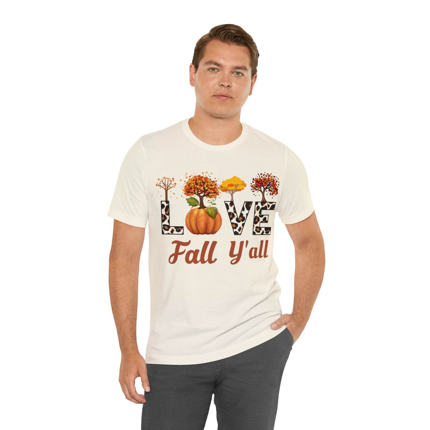 Leopard Print Love Fall Y'all, Fall shirt, Fall lover gift, Nature lover gift. - Giftsmojo