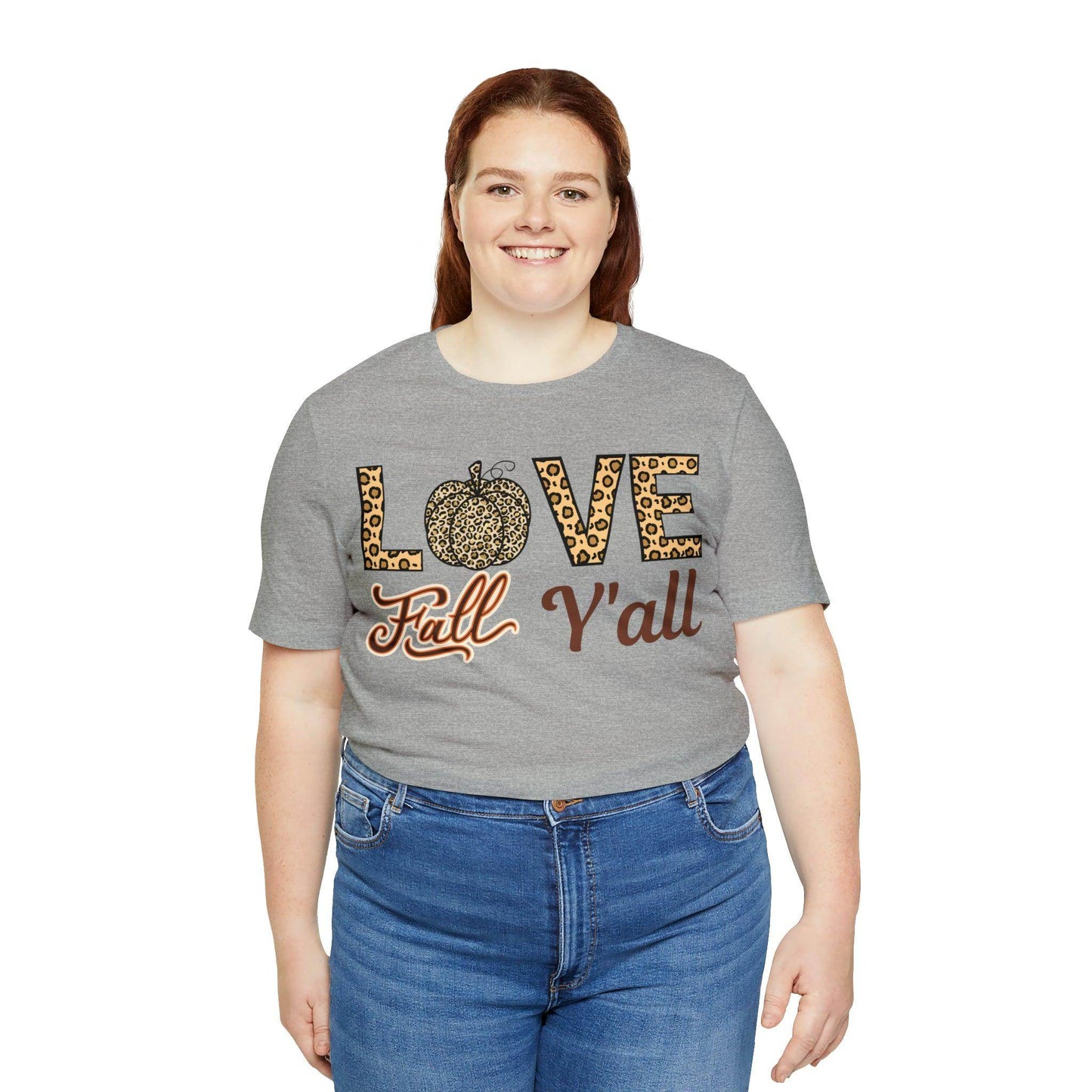 Leopard Print Love Fall Y'all Shirt, Pumpkin Shirt, Fall Shirt for Fall Lovers, Fall Gift - Giftsmojo
