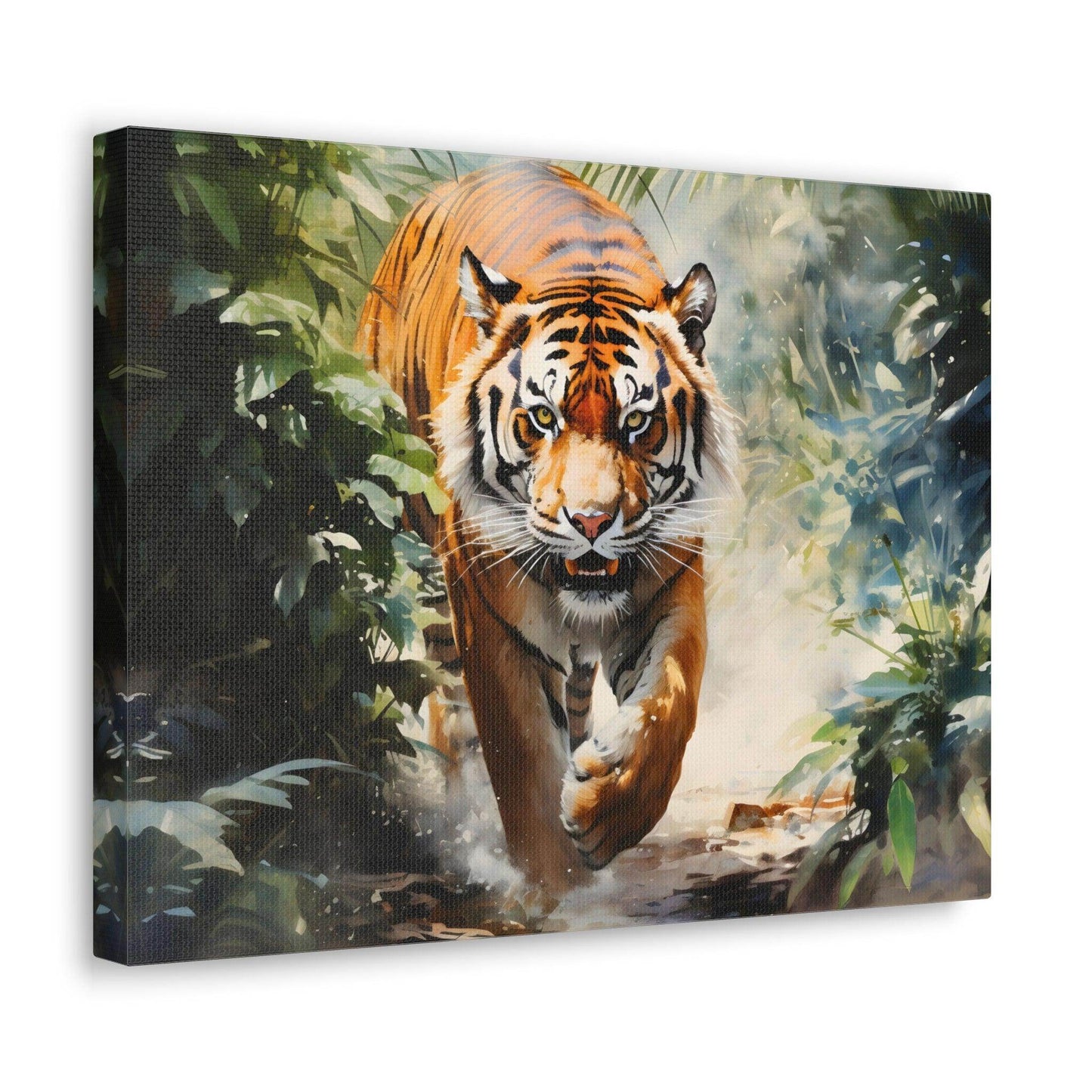 Watercolor Tiger In Nature Art Canvas Gallery Wraps Tiger Print Large Canvas Art Animal Wall Art minimalist Wall Art Lover Gift - Giftsmojo