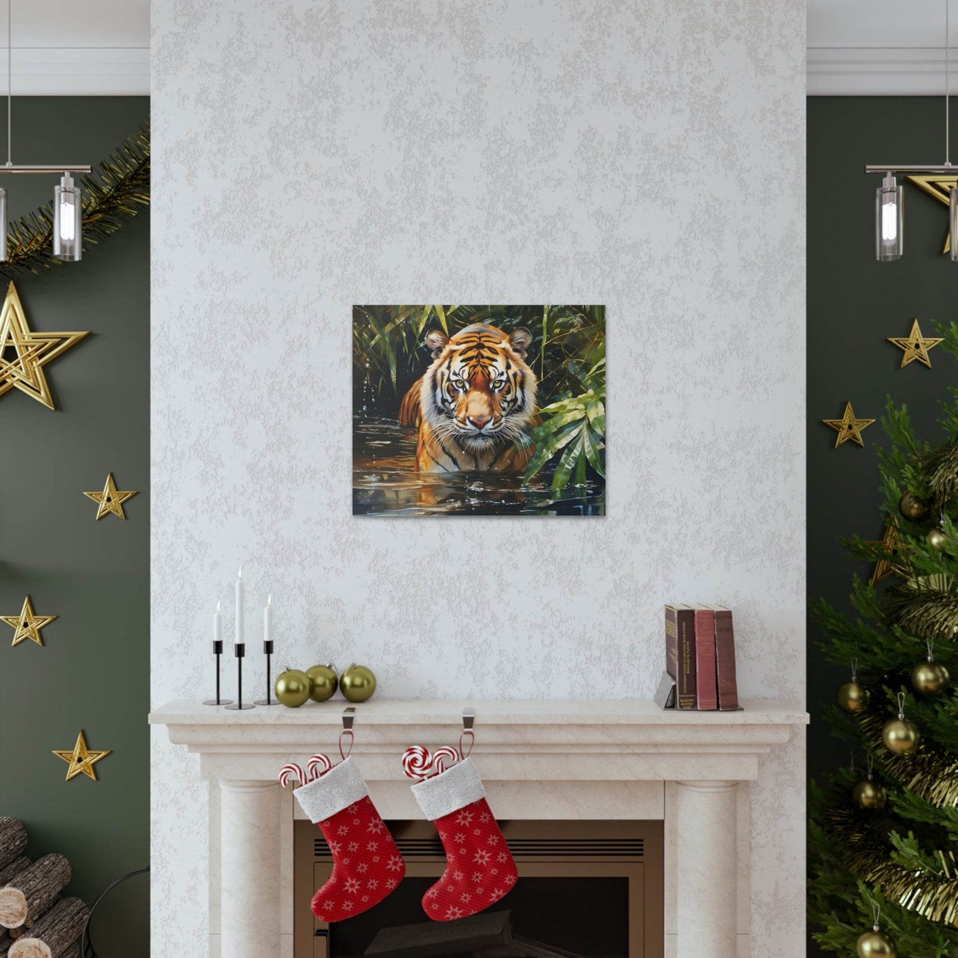 Watercolor Tiger In Nature Art Canvas Gallery Wraps Tiger Print Large Canvas Art Animal Wall Art minimalist Wall Art Lover Gift - Giftsmojo